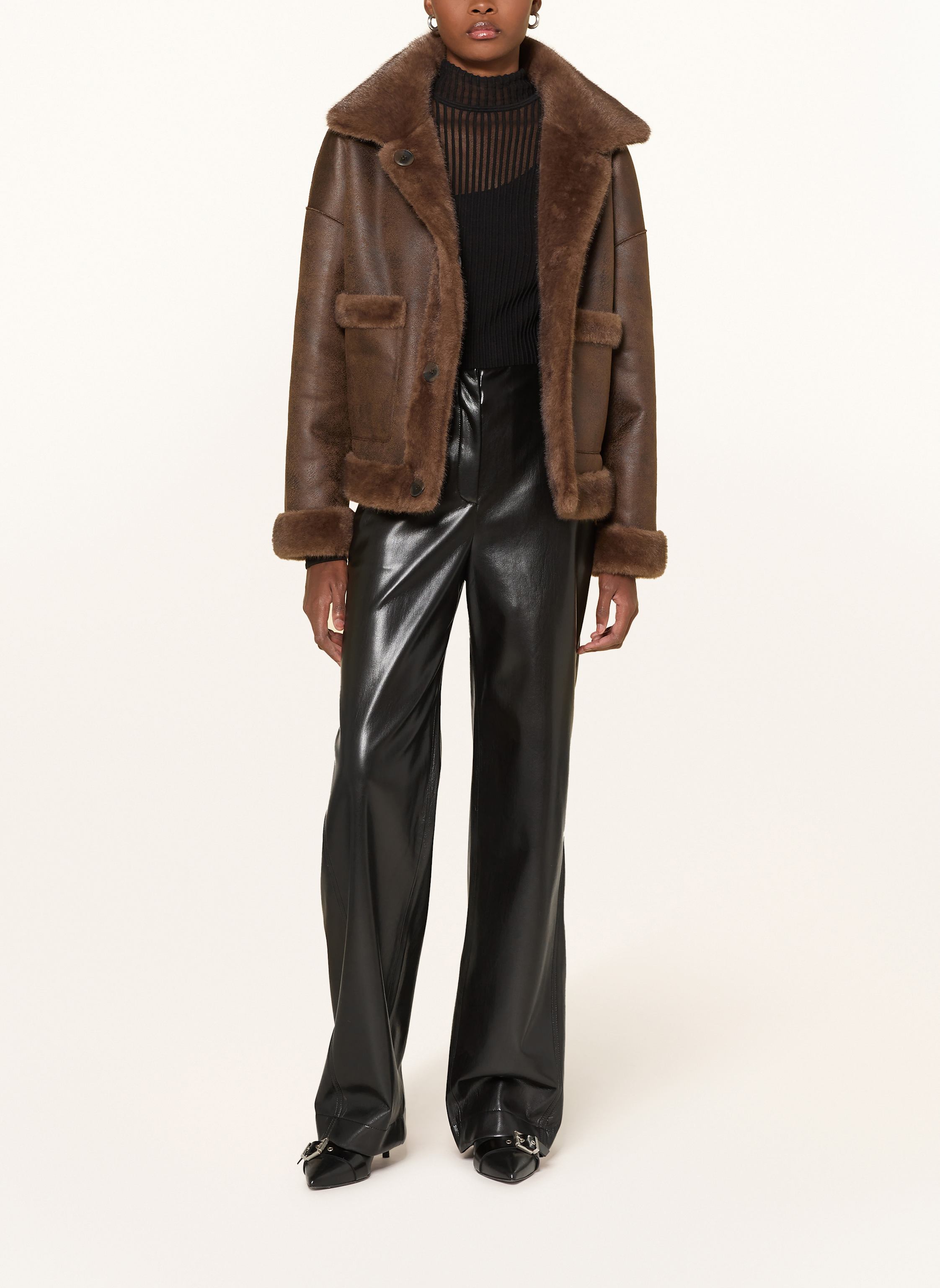 Thumbnail - Studio Ar Kunstpelz-Jacke Faje Zum Wenden braun