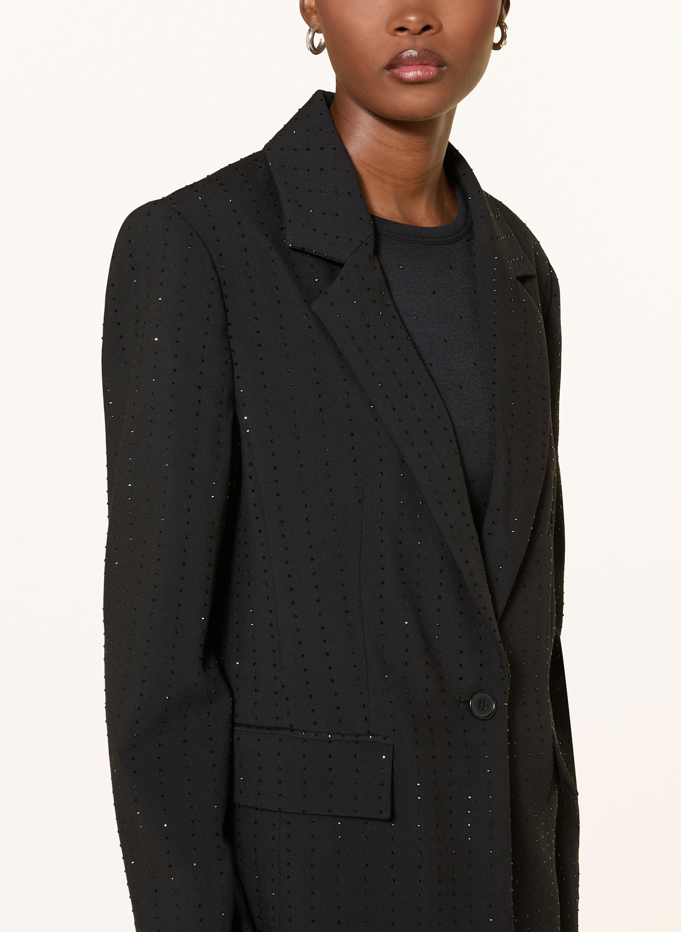 Thumbnail - Mrs & Hugs Blazer Mit Schmucksteinen schwarz