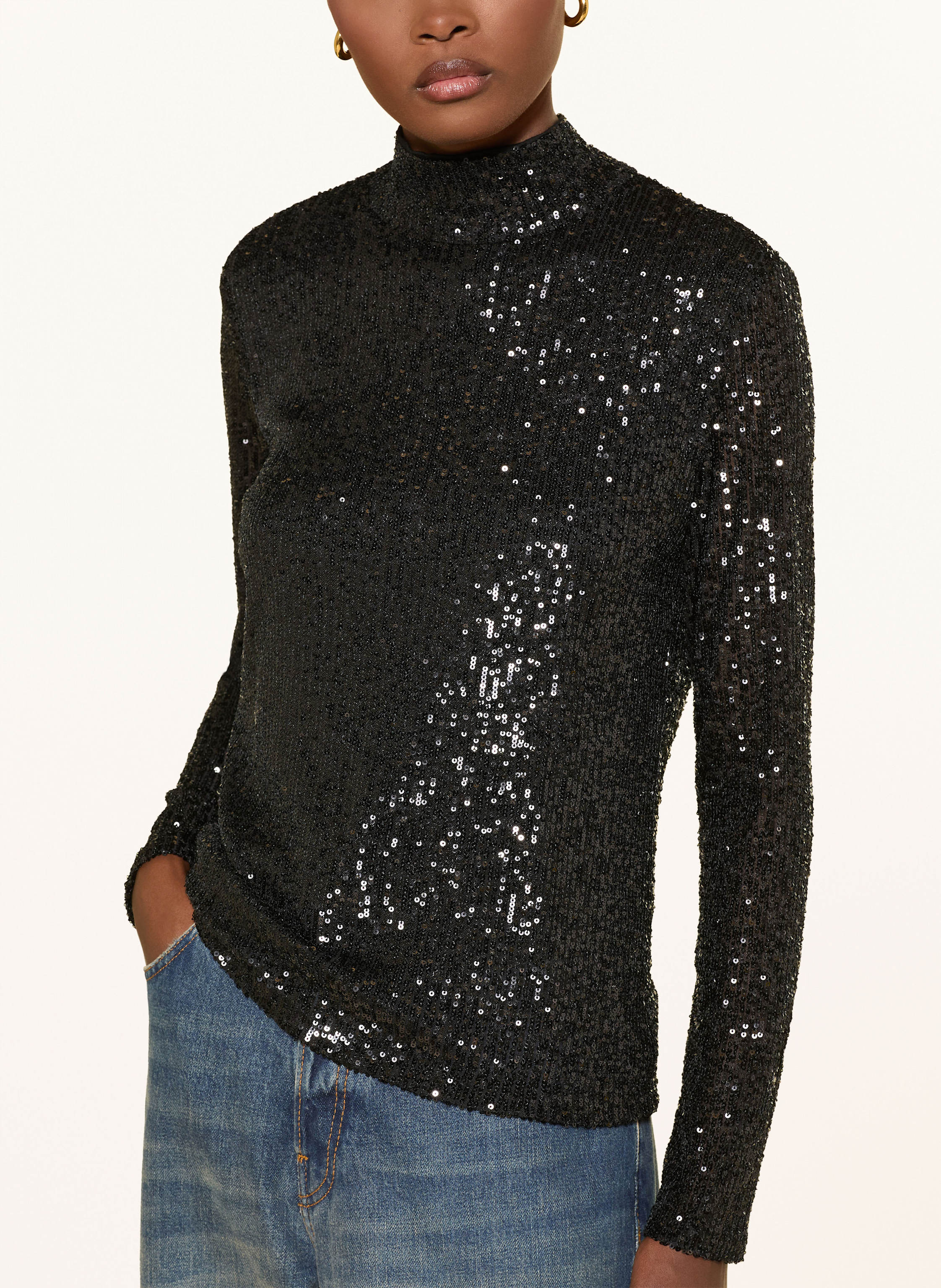 Thumbnail - Mrs & Hugs Longsleeve Mit Pailletten schwarz