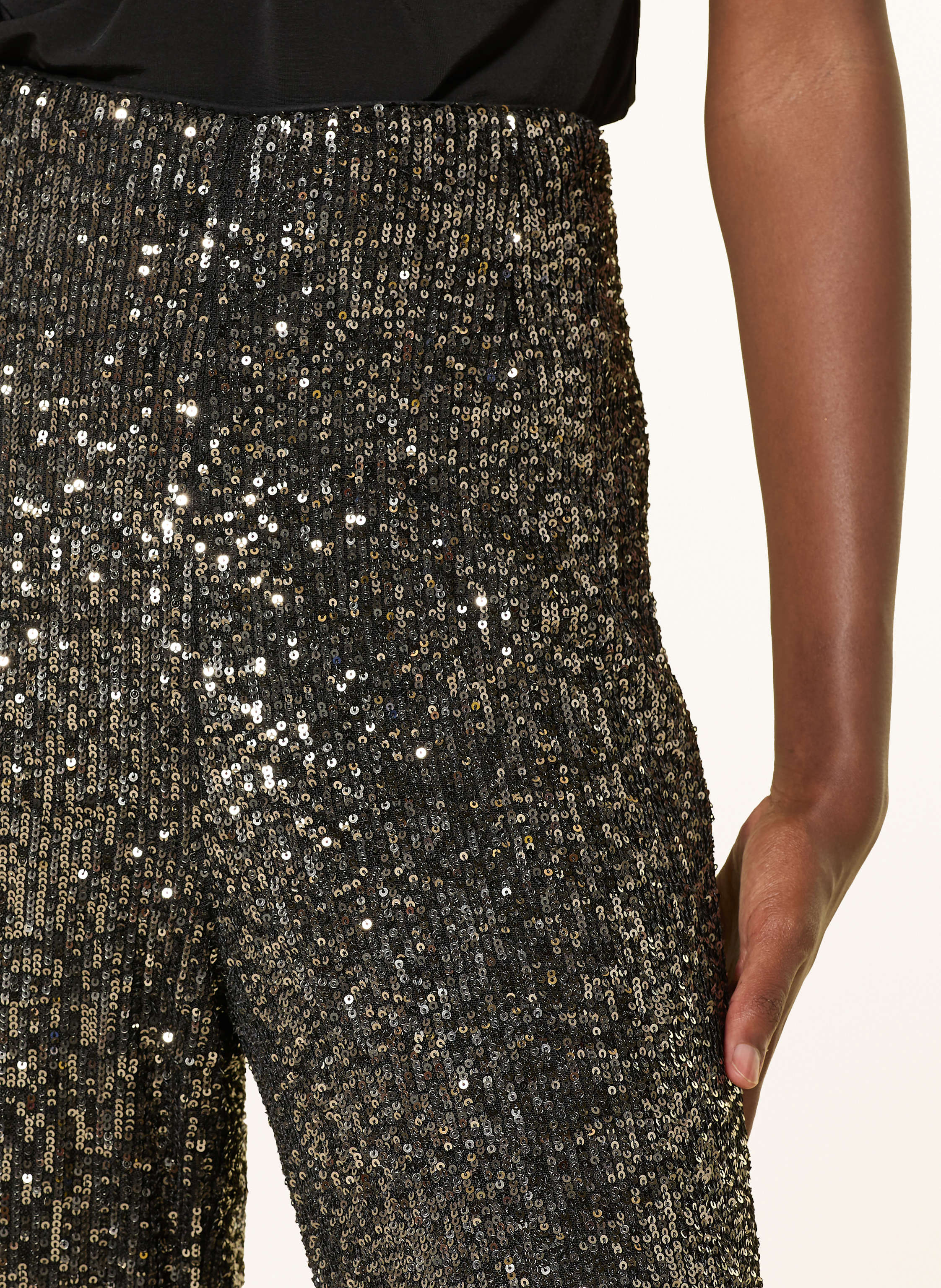 Thumbnail - Mrs & Hugs Marlenehose Mit Pailletten grau