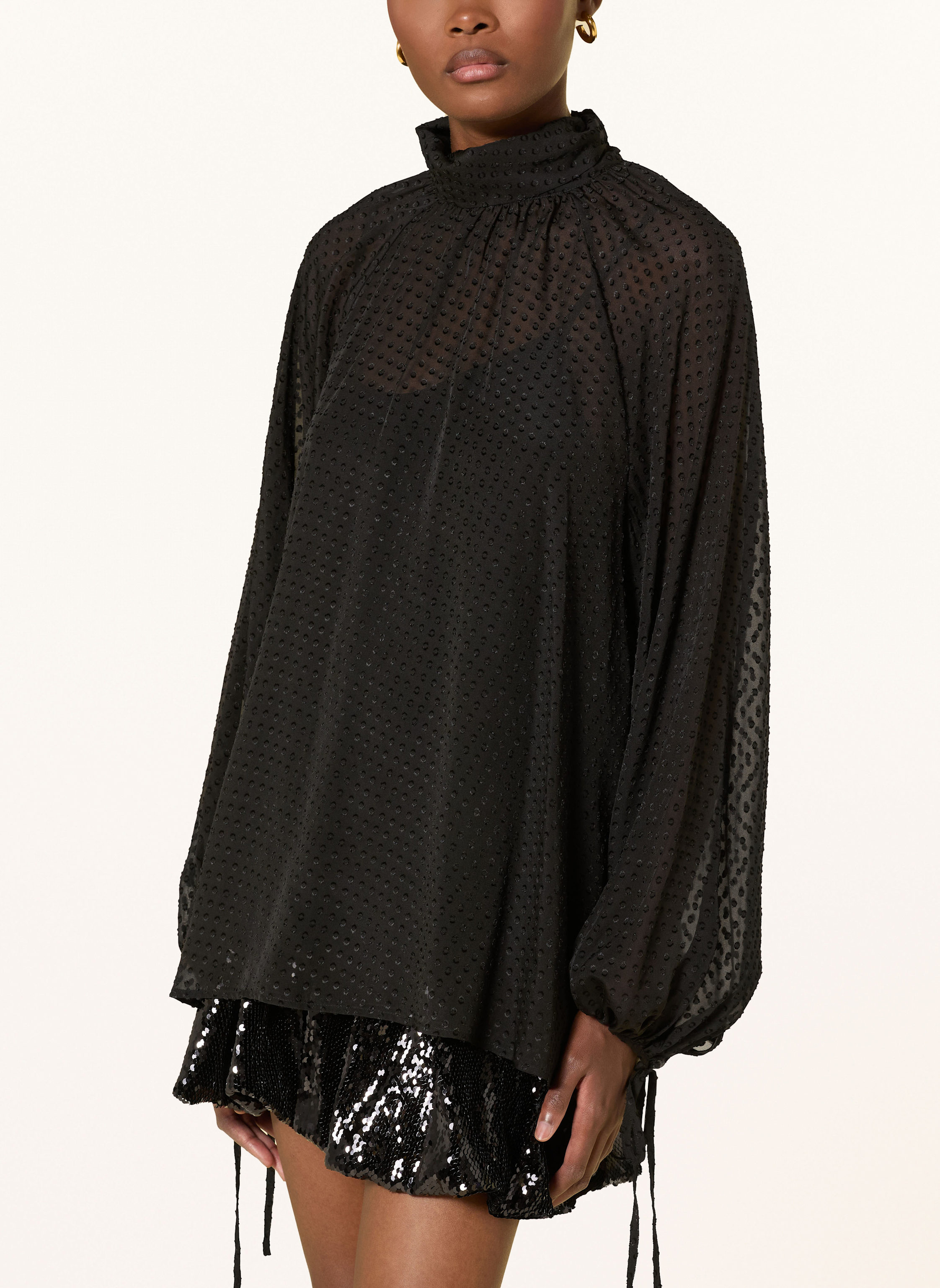 Thumbnail - Mrs & Hugs Blusenshirt Aus Seide schwarz