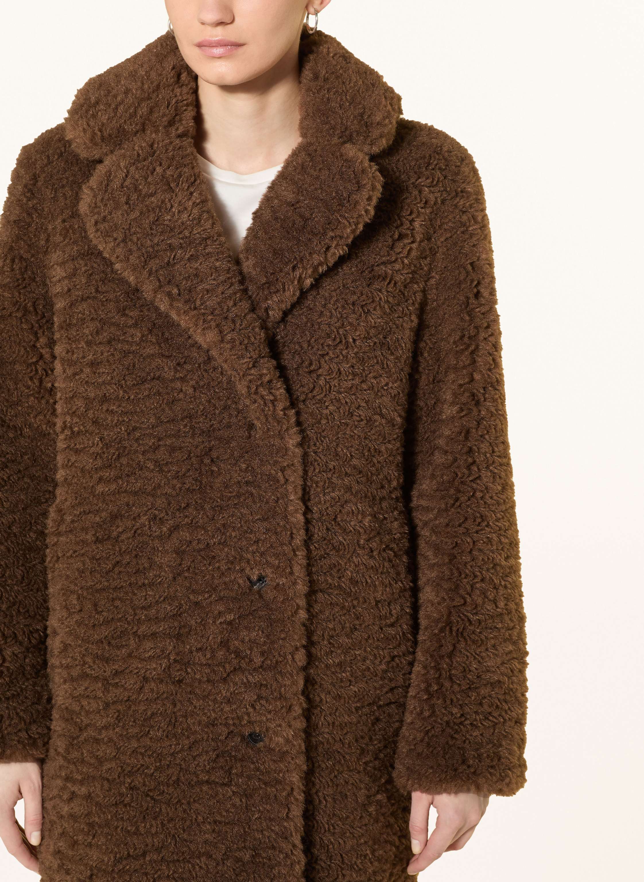 Thumbnail - Marc O'polo Teddyfell-Mantel braun