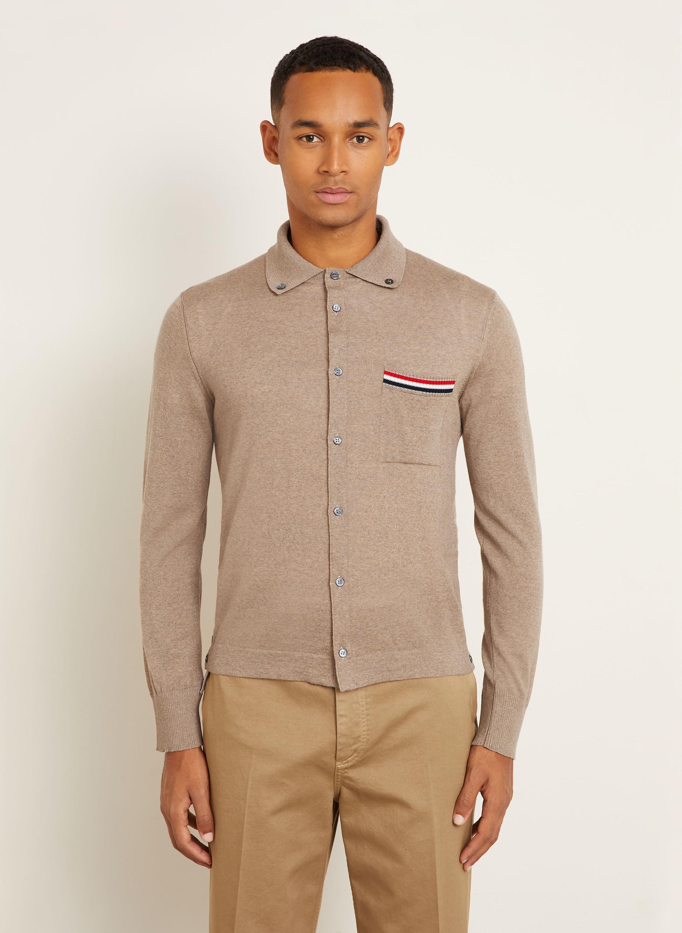 Thumbnail - Thom Browne. Strickjacke beige