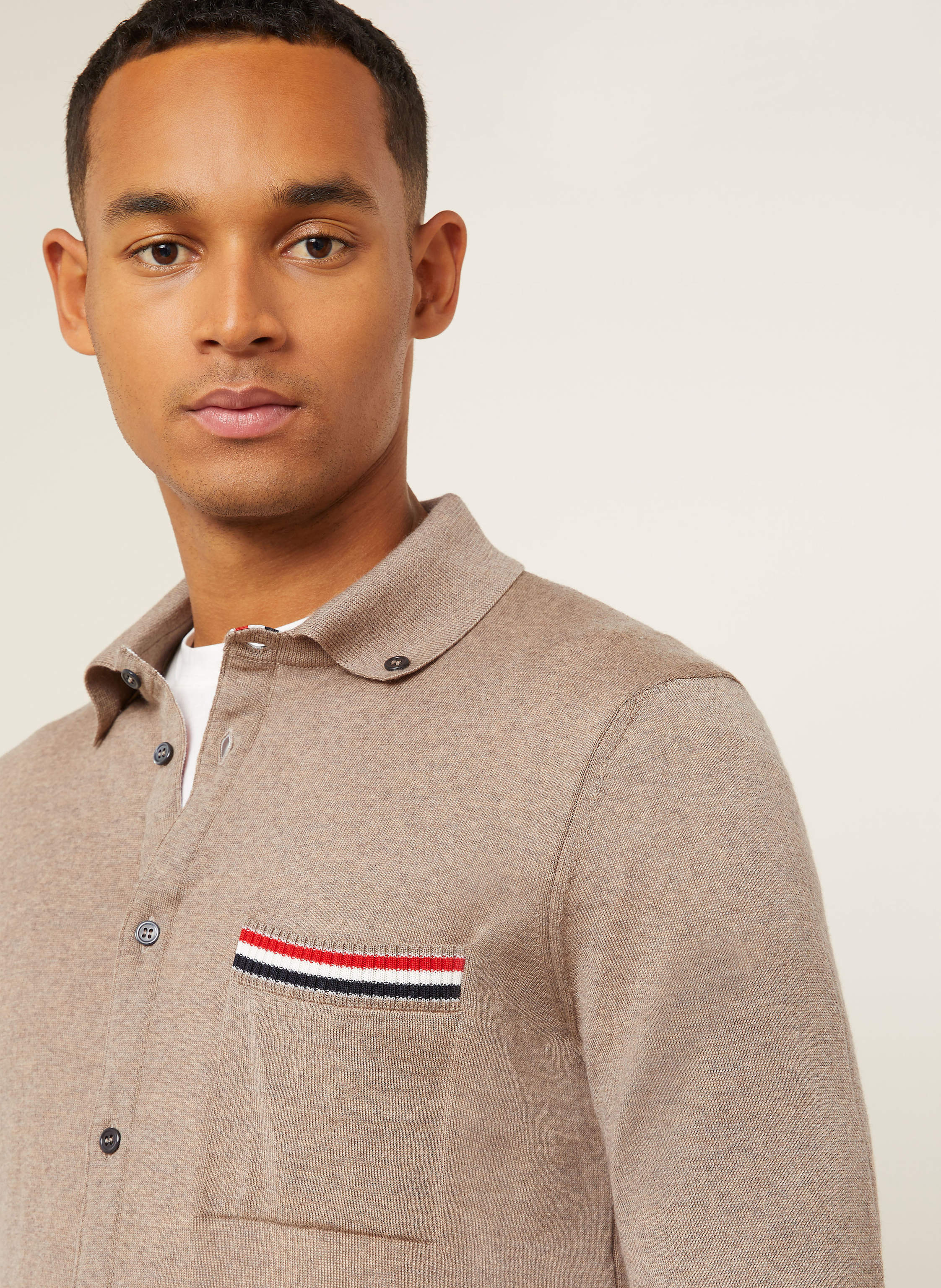 Thumbnail - Thom Browne. Strickjacke beige