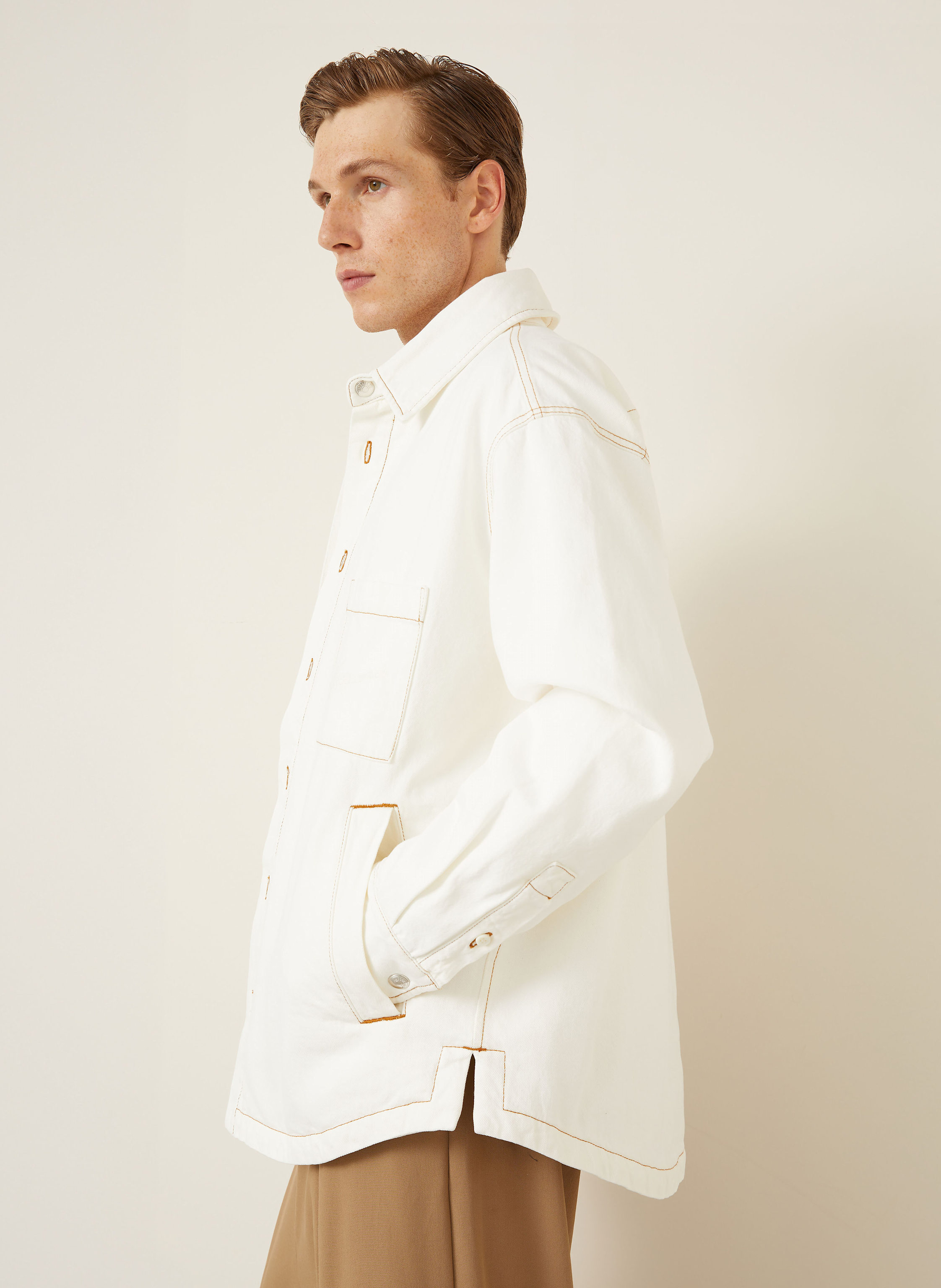 Thumbnail - Jacquemus Jeanshemd La Chemise Boulanger Comfort Fit weiss