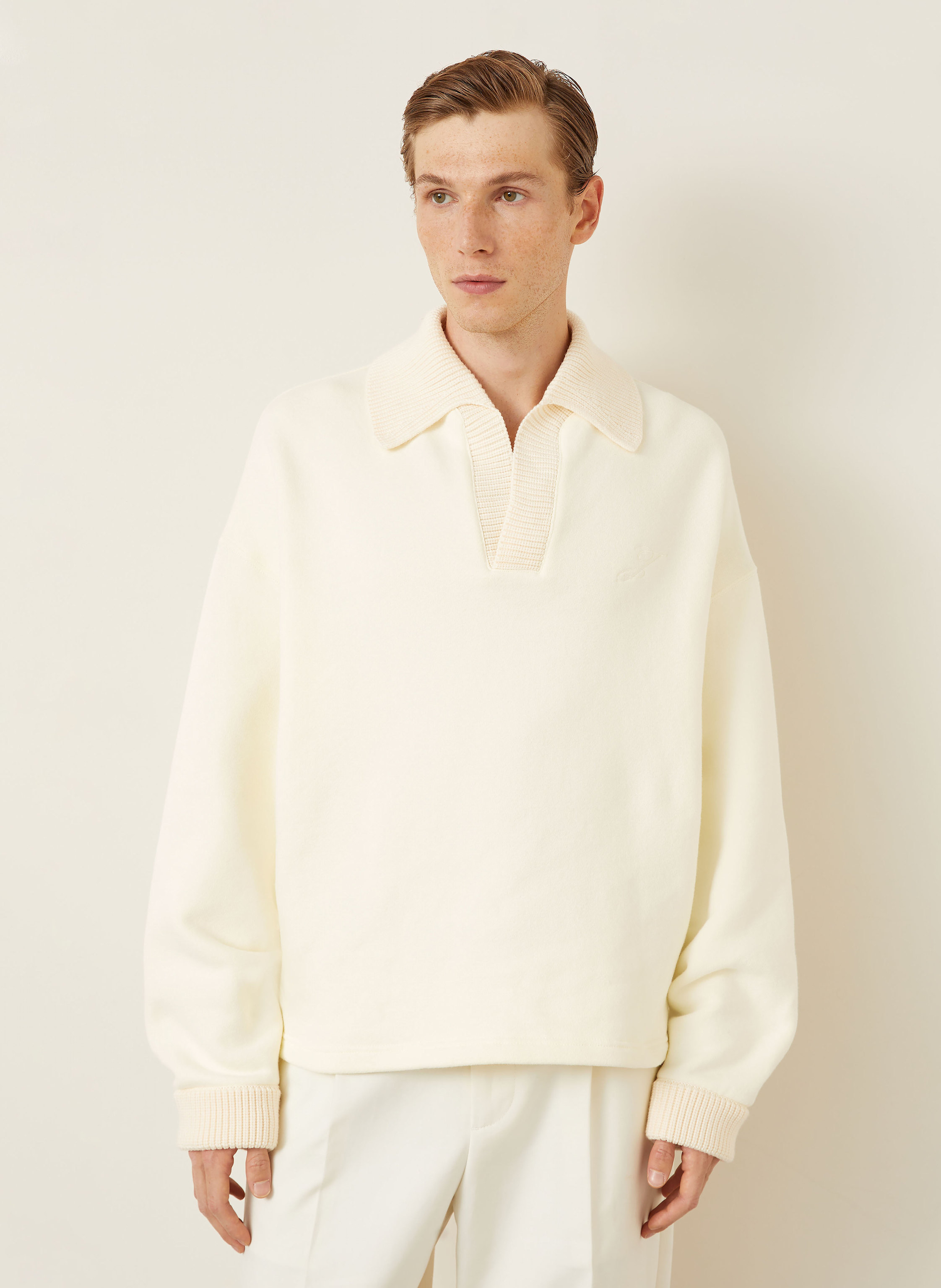 Thumbnail - Jacquemus Oversized-Sweatshirt Le Polo Punto beige