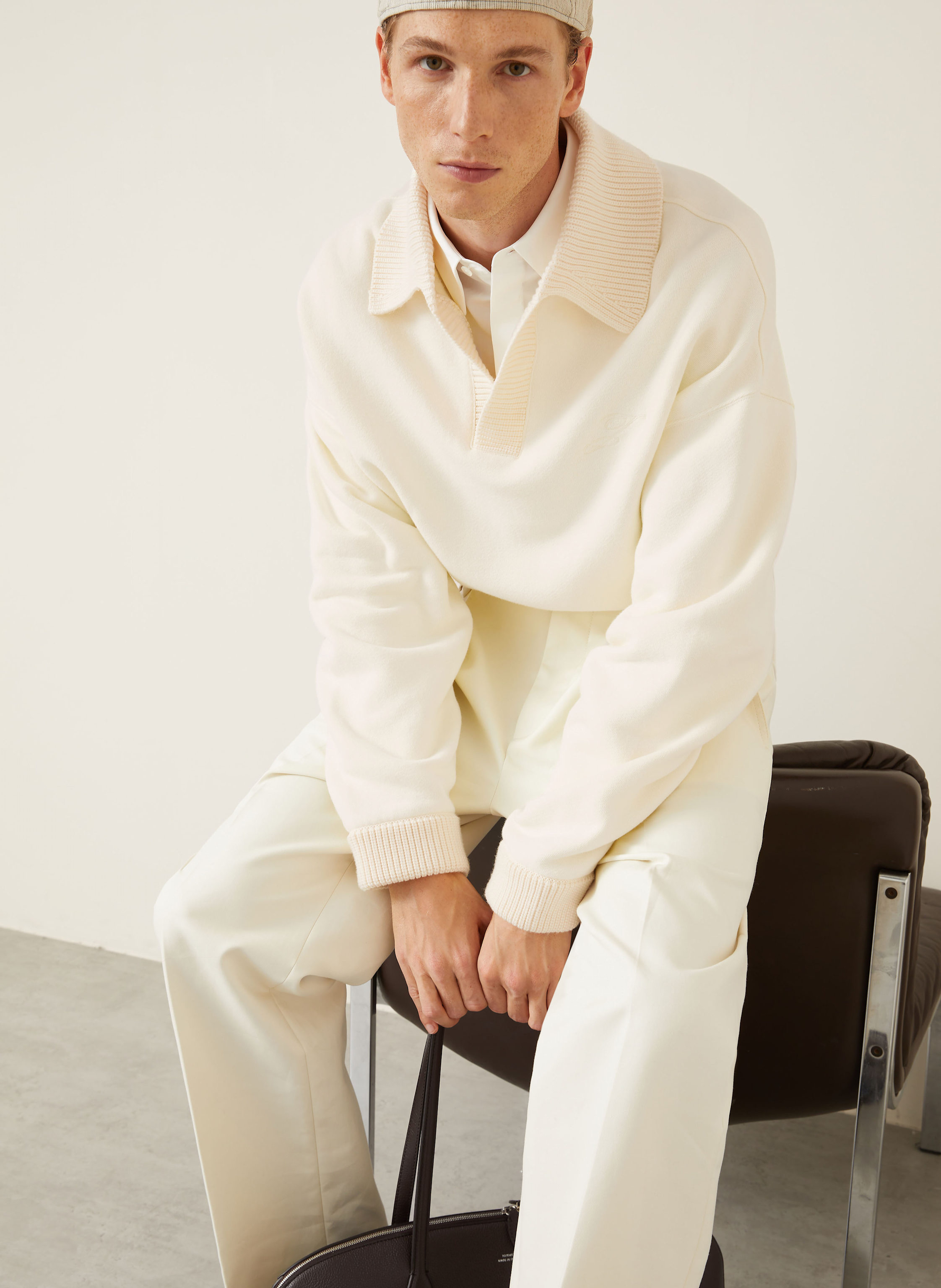 Thumbnail - Jacquemus Oversized-Sweatshirt Le Polo Punto beige