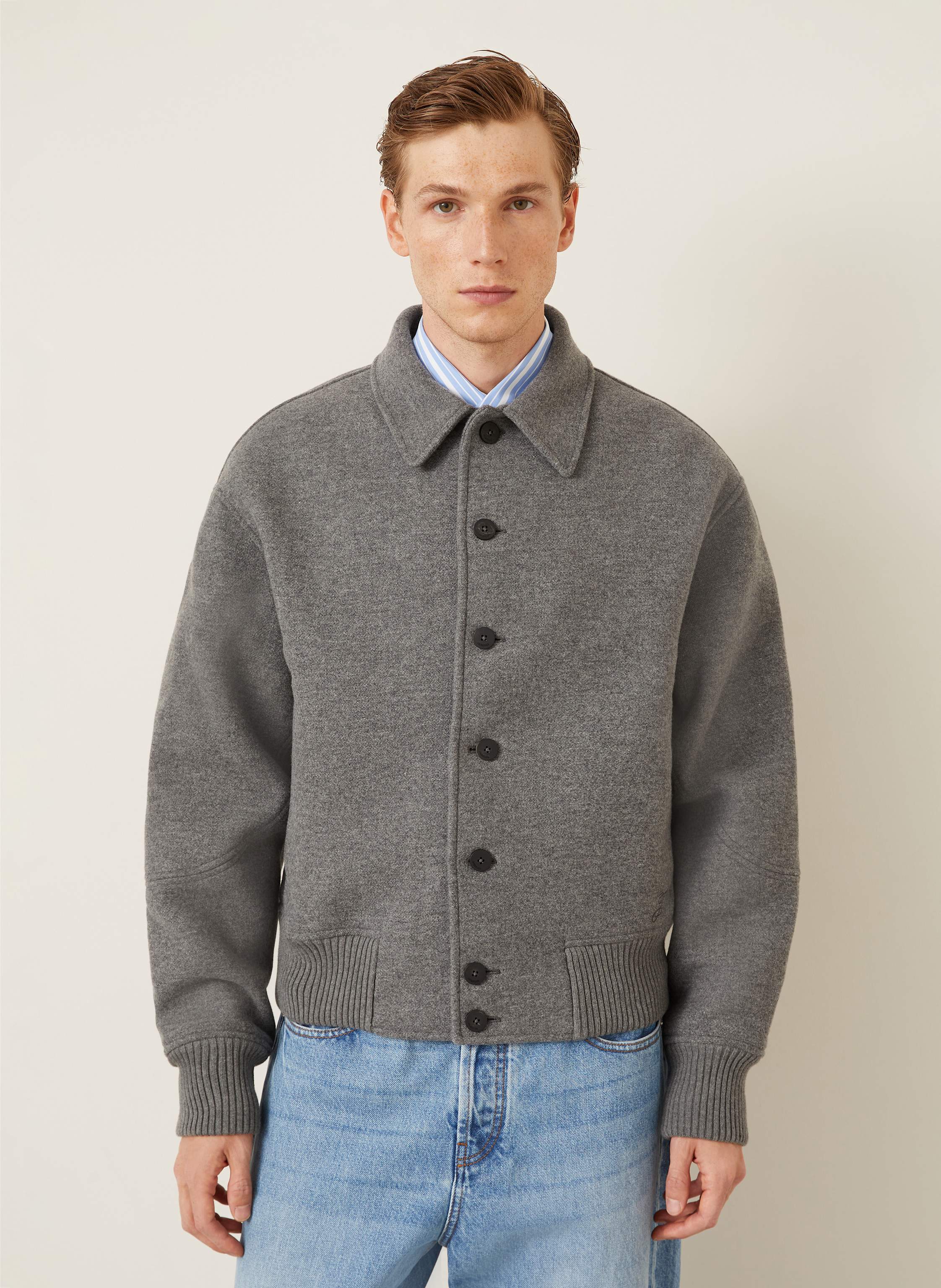 Thumbnail - Jacquemus Jacke Le Bomber Feltro grau