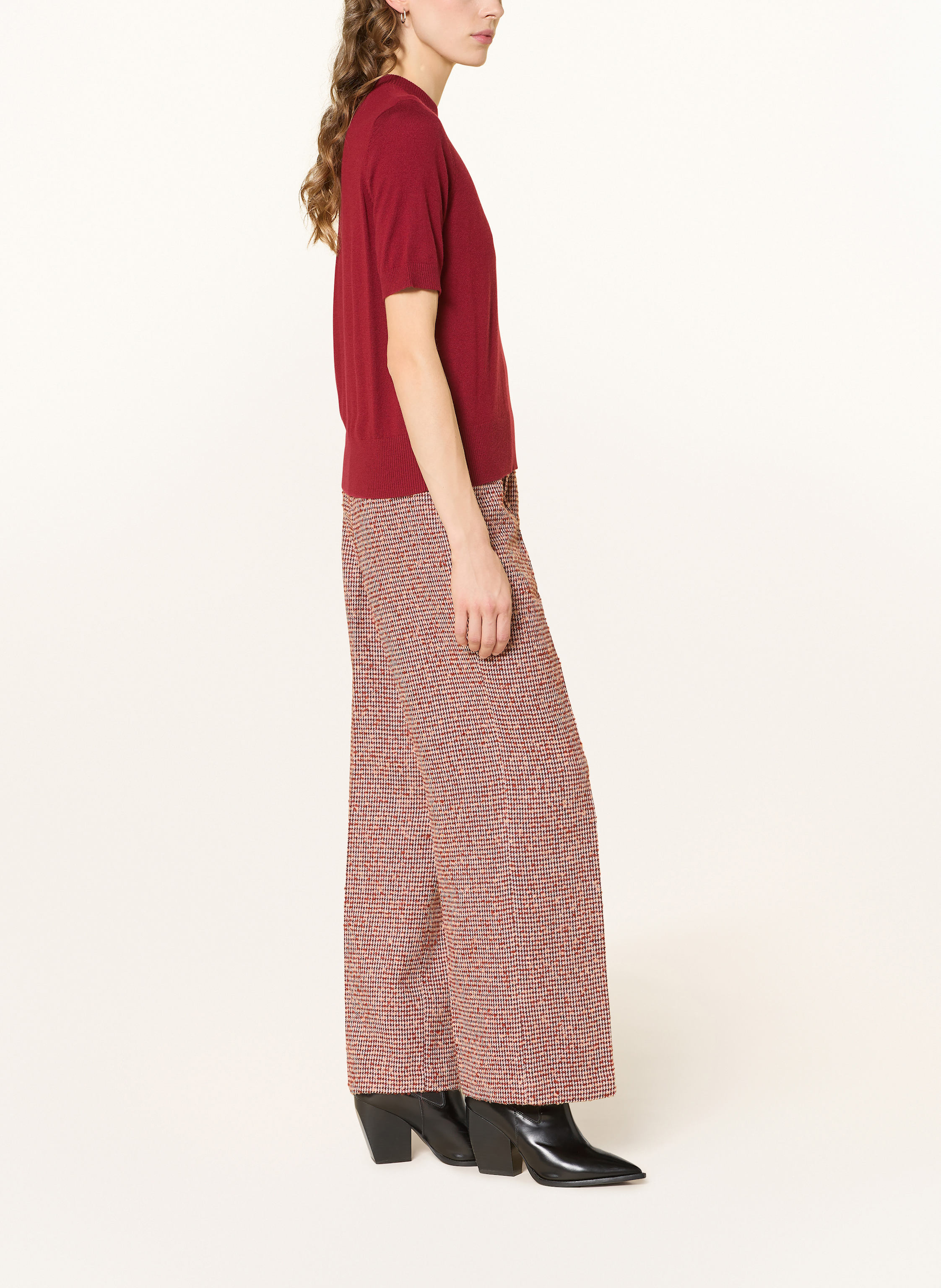 Thumbnail - Rich & Royal Marlenehose Aus Bouclé rot