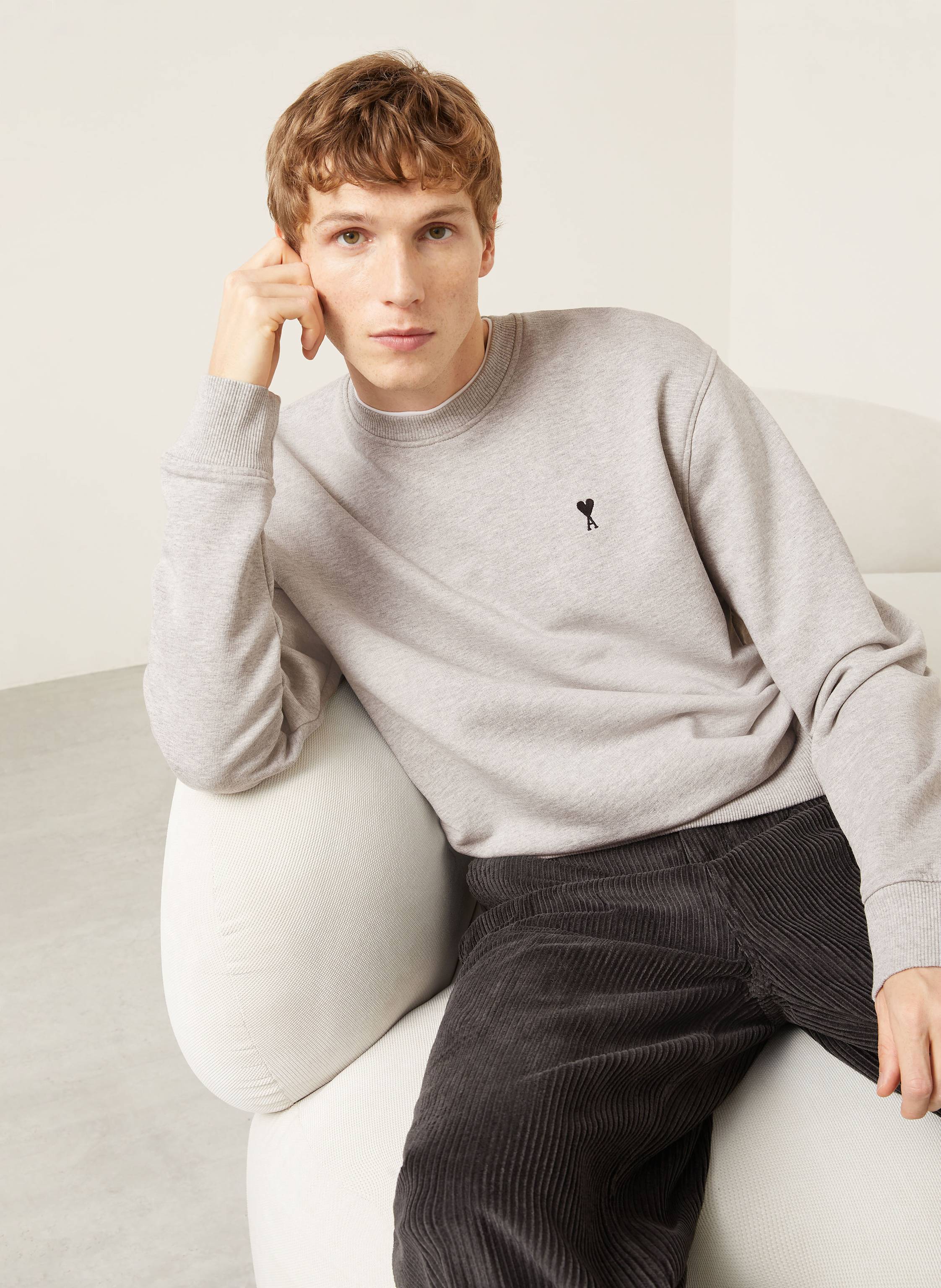 Thumbnail - Ami Paris Sweatshirt Molleton grau