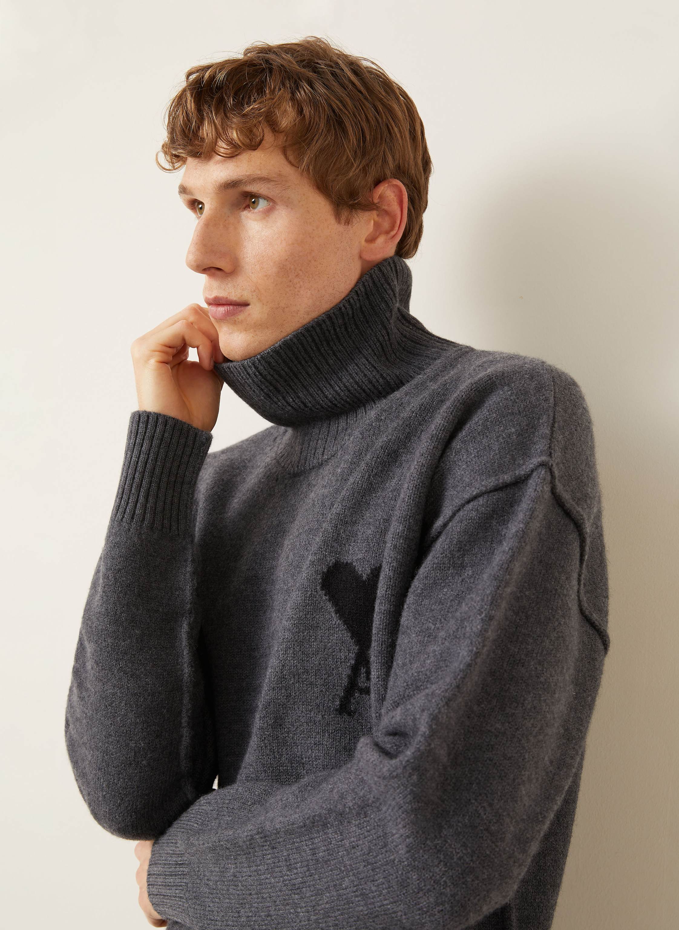 Thumbnail - Ami Paris Rollkragenpullover grau