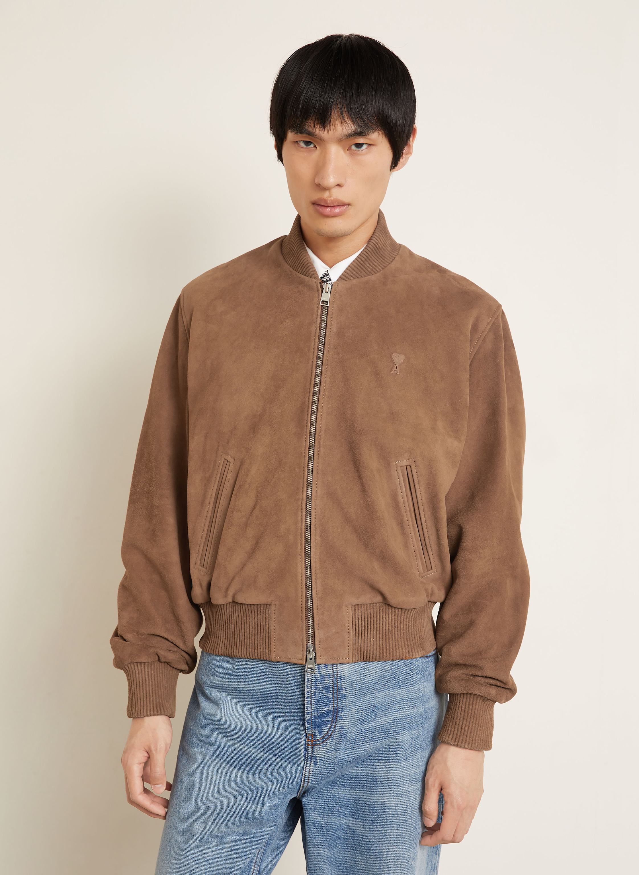 Thumbnail - Ami Paris Lederblouson braun