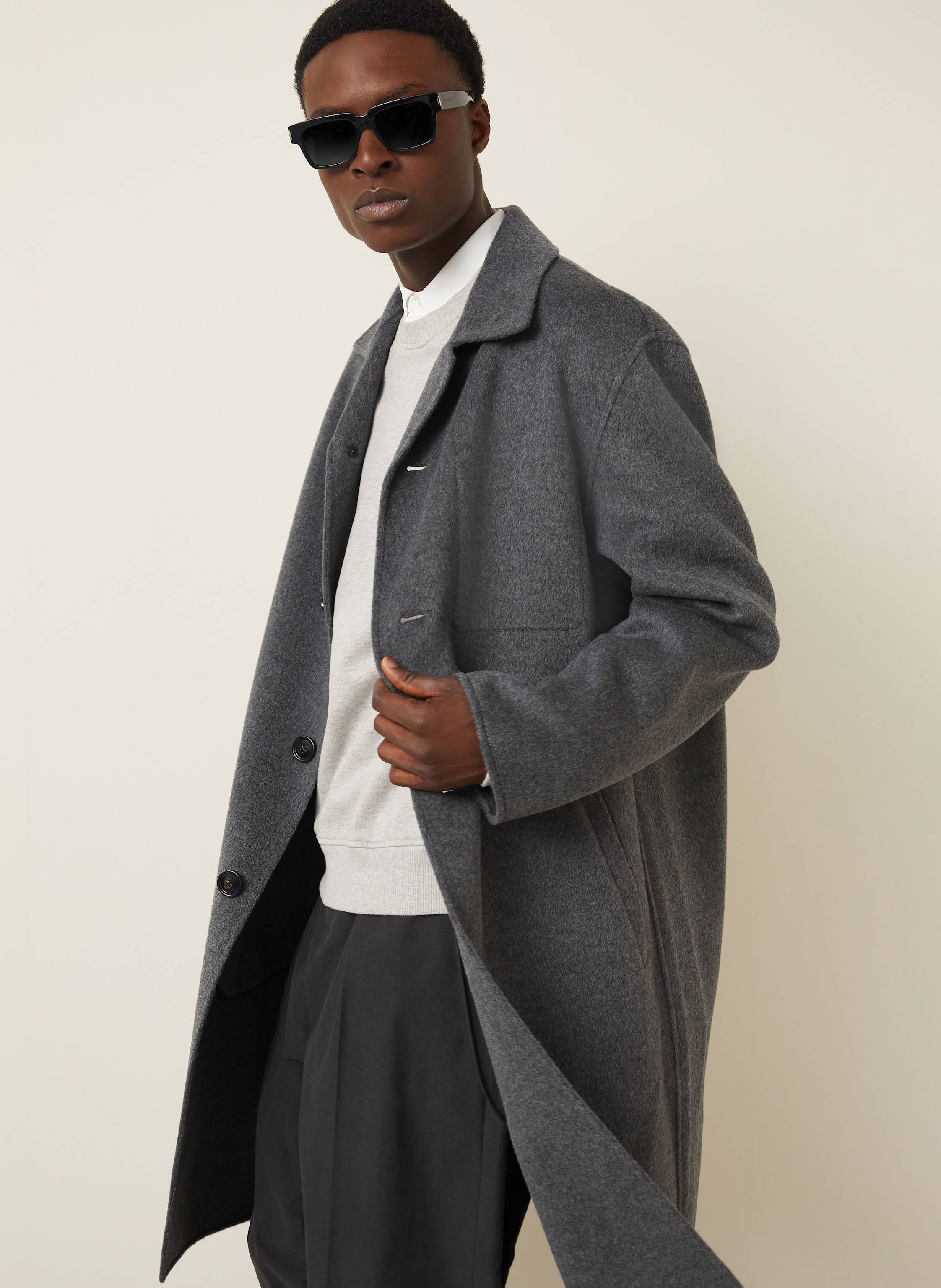 Thumbnail - Ami Paris Wollmantel grau