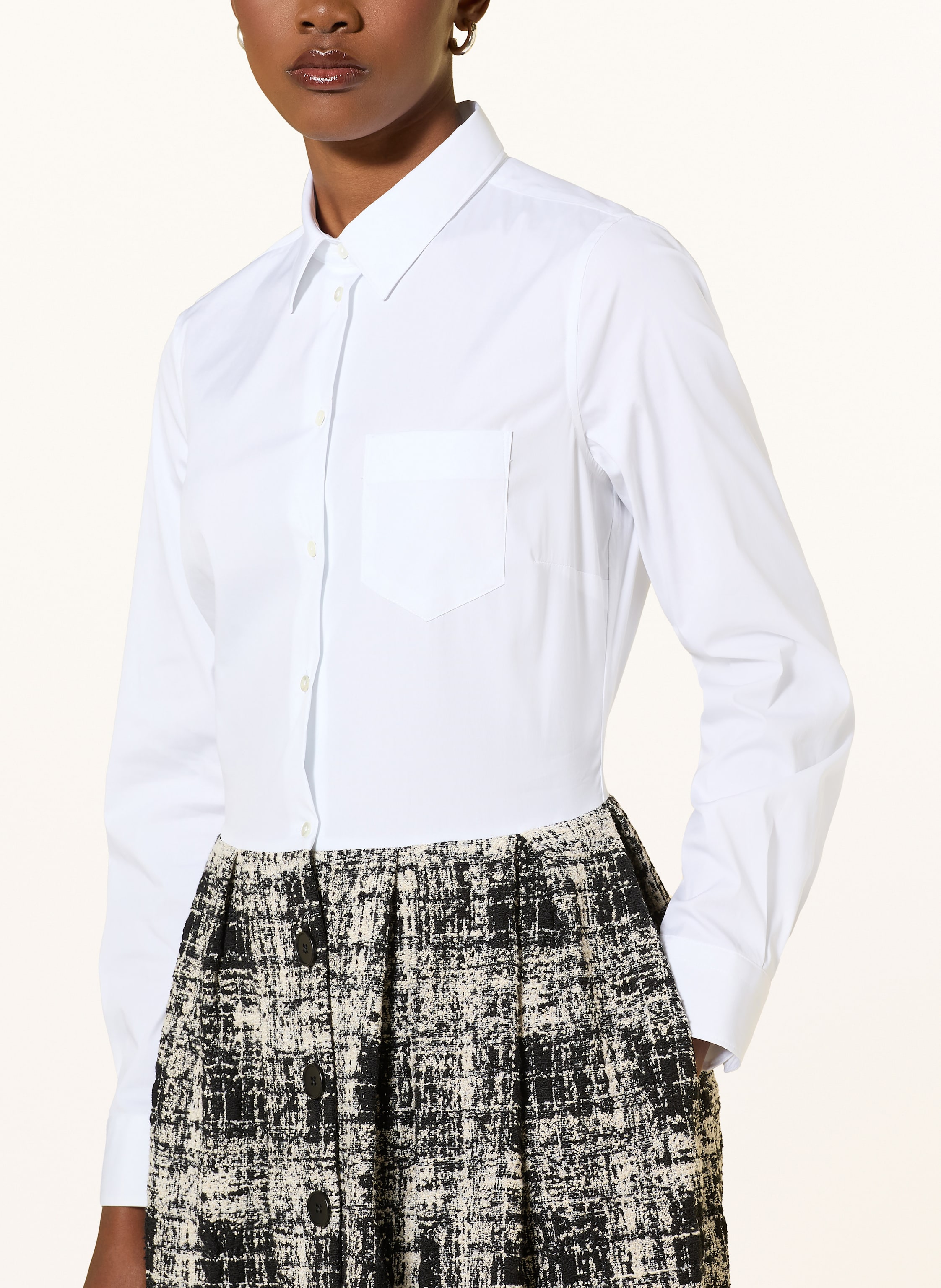 Thumbnail - Sara Roka Hemdblusenkleid Nidina Im Materialmix schwarz