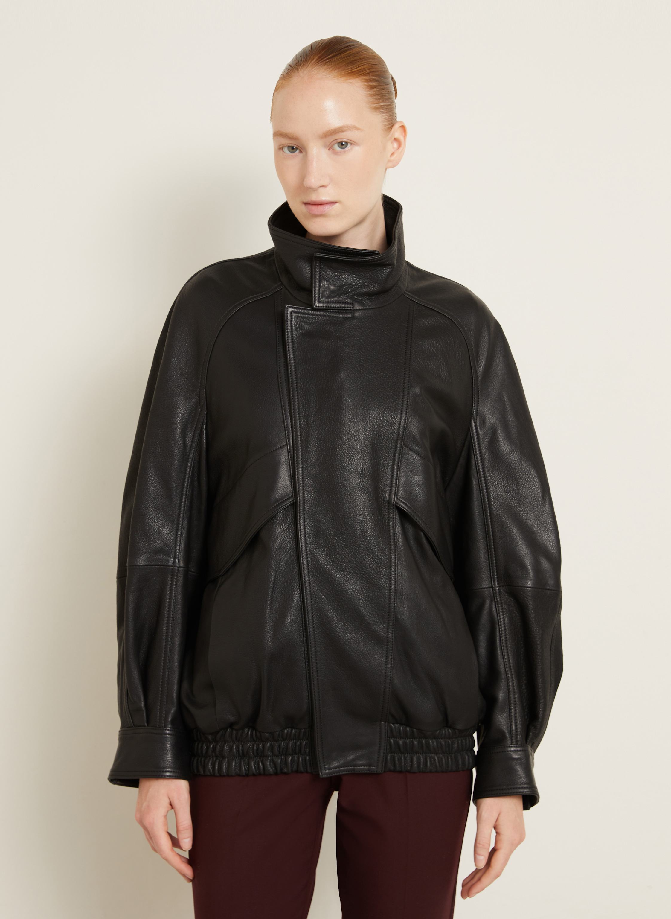 Thumbnail - Nour Hammour Lederblouson Ariste schwarz