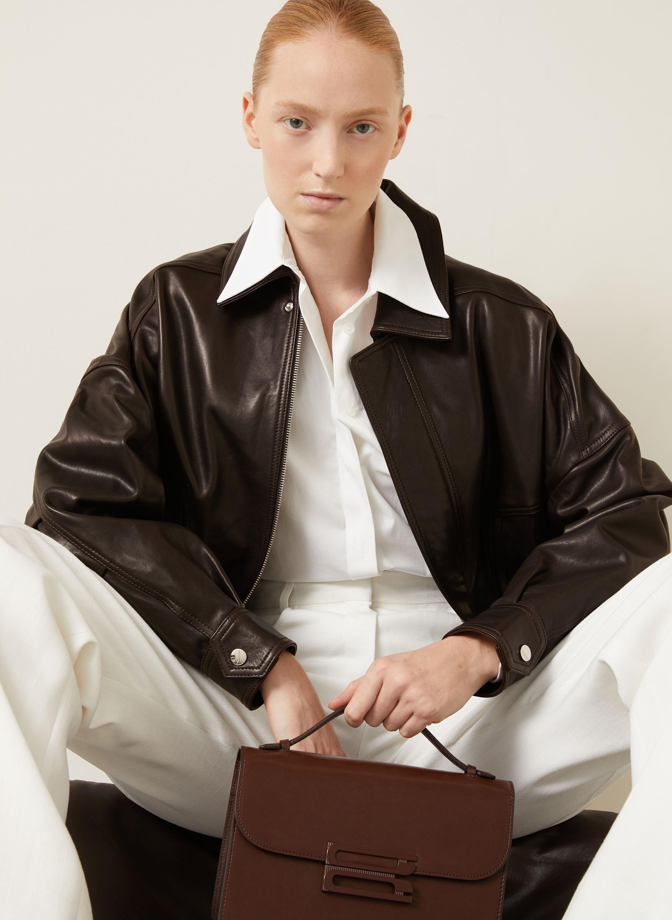 Thumbnail - Nour Hammour Lederblouson Dalma braun