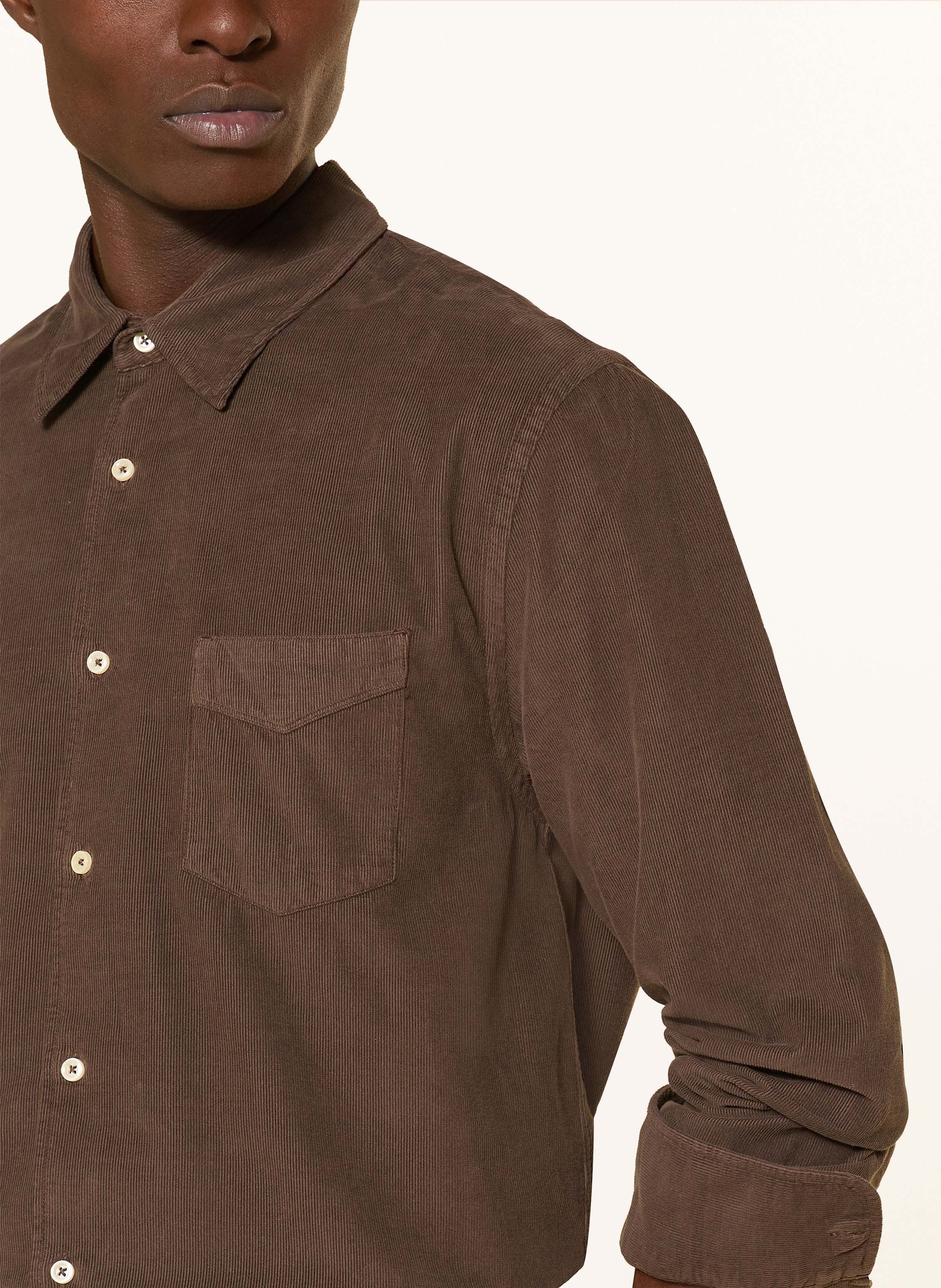 Thumbnail - Officine Générale Cordhemd Benoit Comfort Fit braun