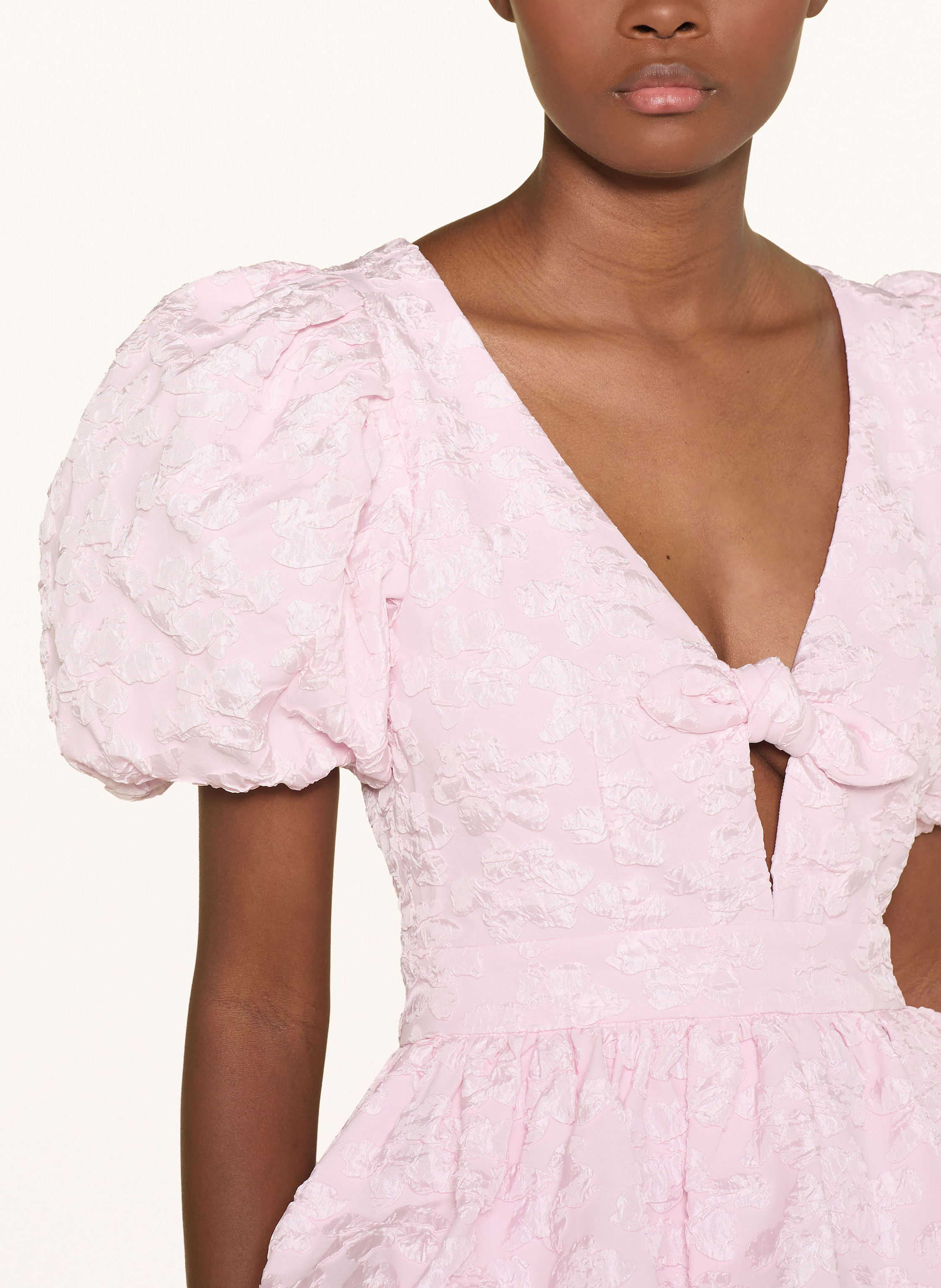 Thumbnail - Rotate Jacquard-Top Mit Rüschen rosa