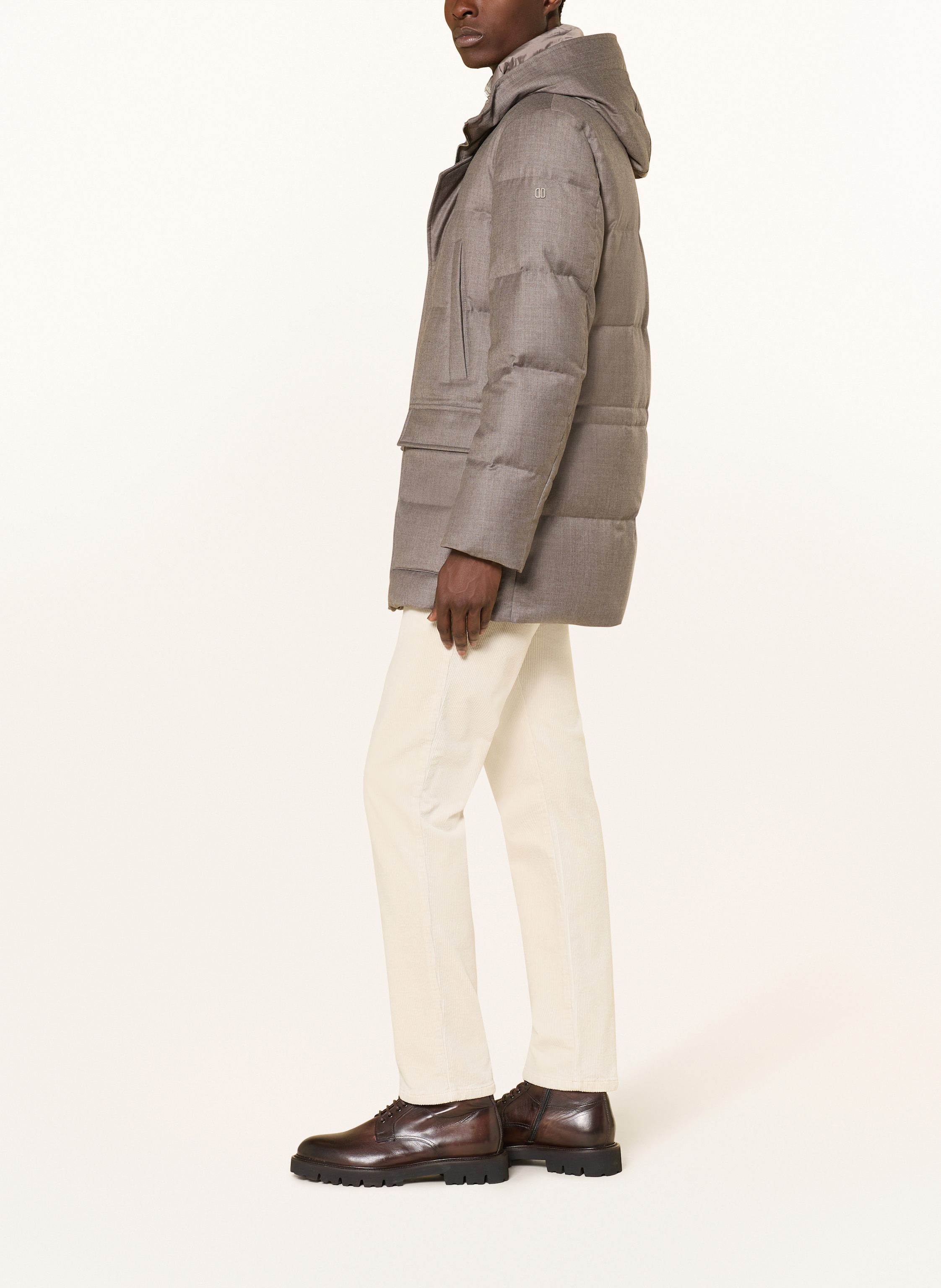 Thumbnail - Duno Daunenparka Aus Wolle braun