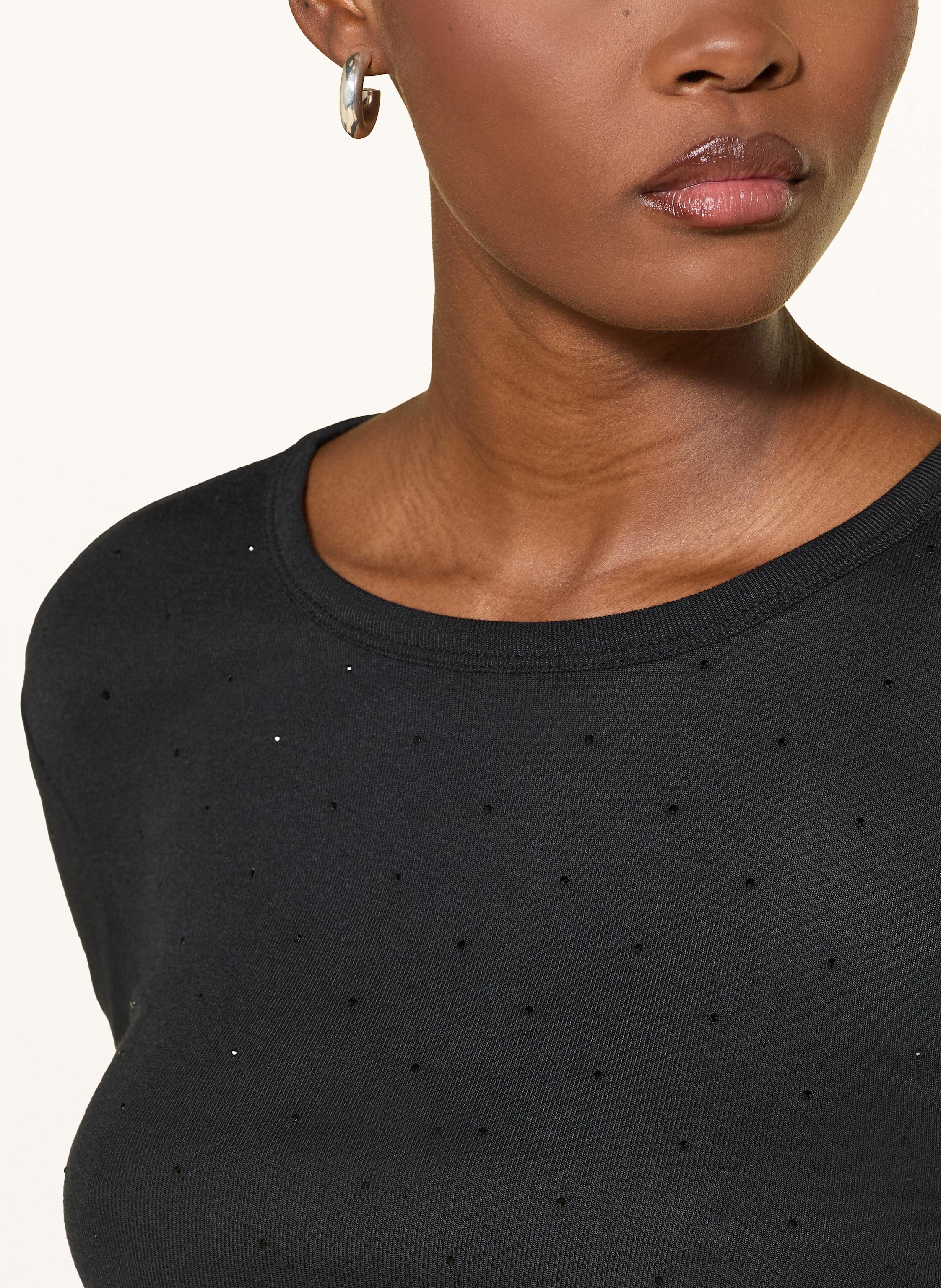 Thumbnail - Mrs & Hugs Longsleeve Mit Schmucksteinen schwarz