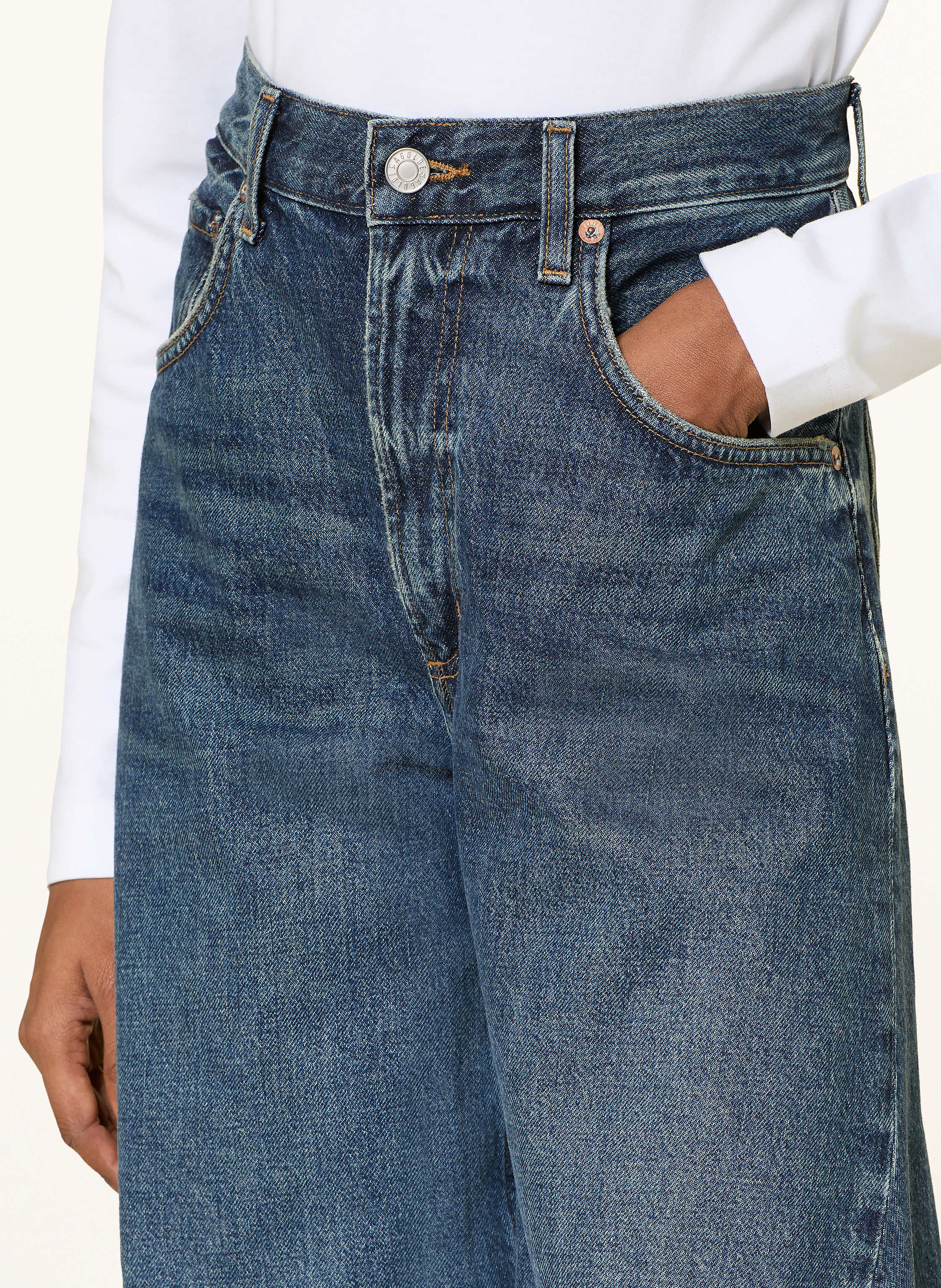 Thumbnail - Agolde Wide Leg Jeans Twist blau