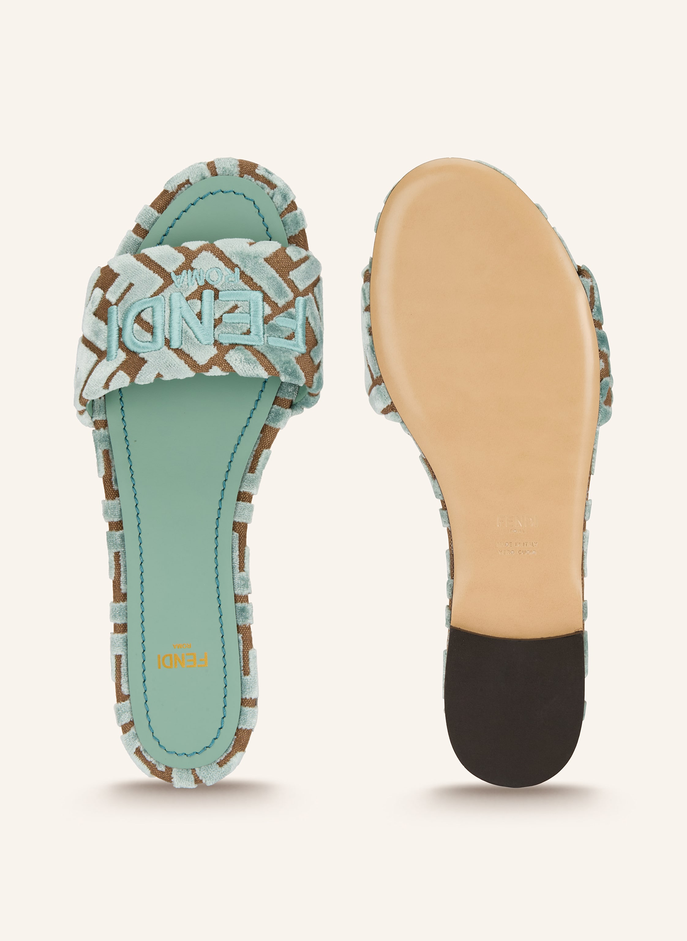 Thumbnail - Fendi Pantoletten blau