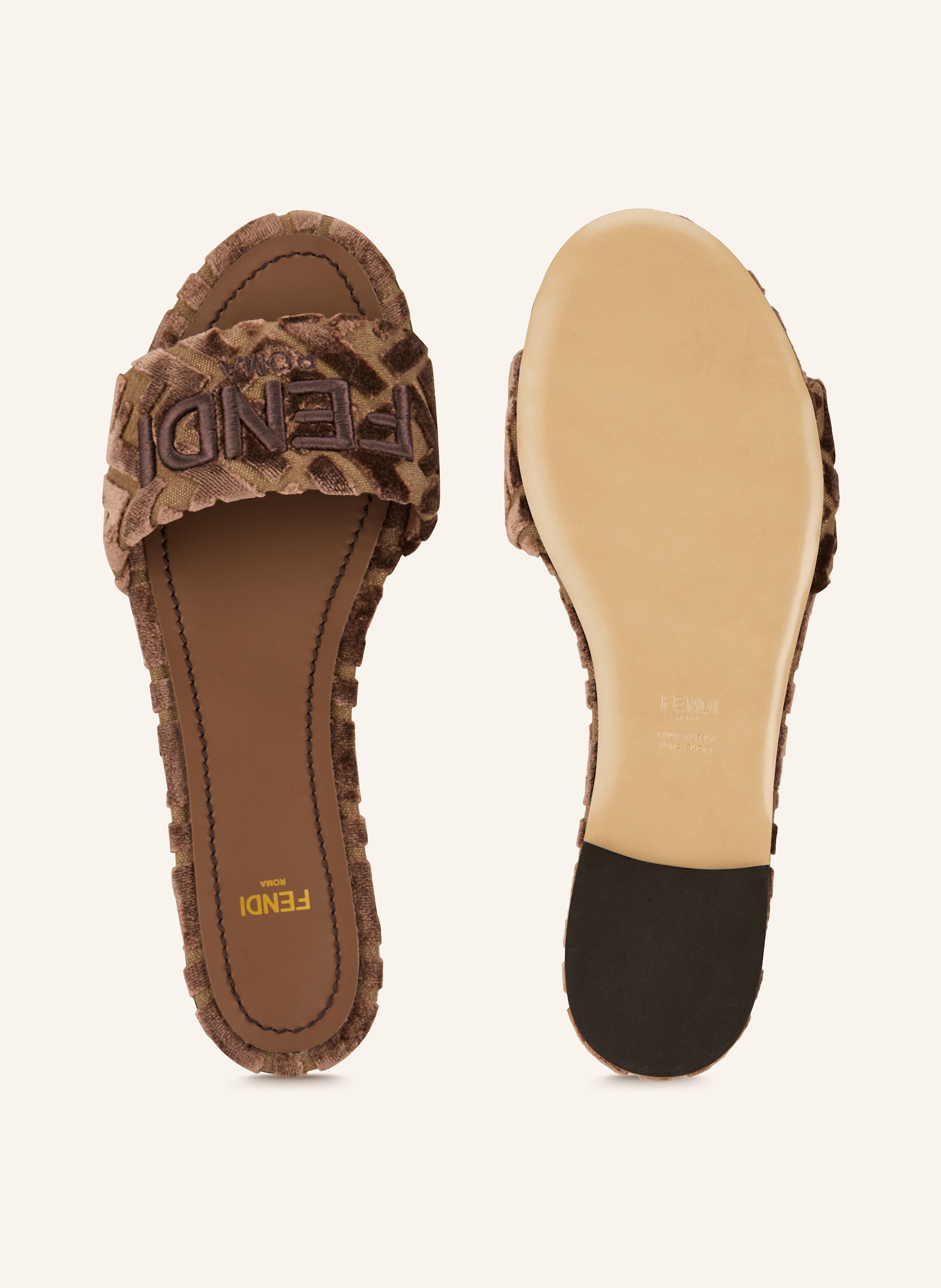 Thumbnail - Fendi Pantoletten braun