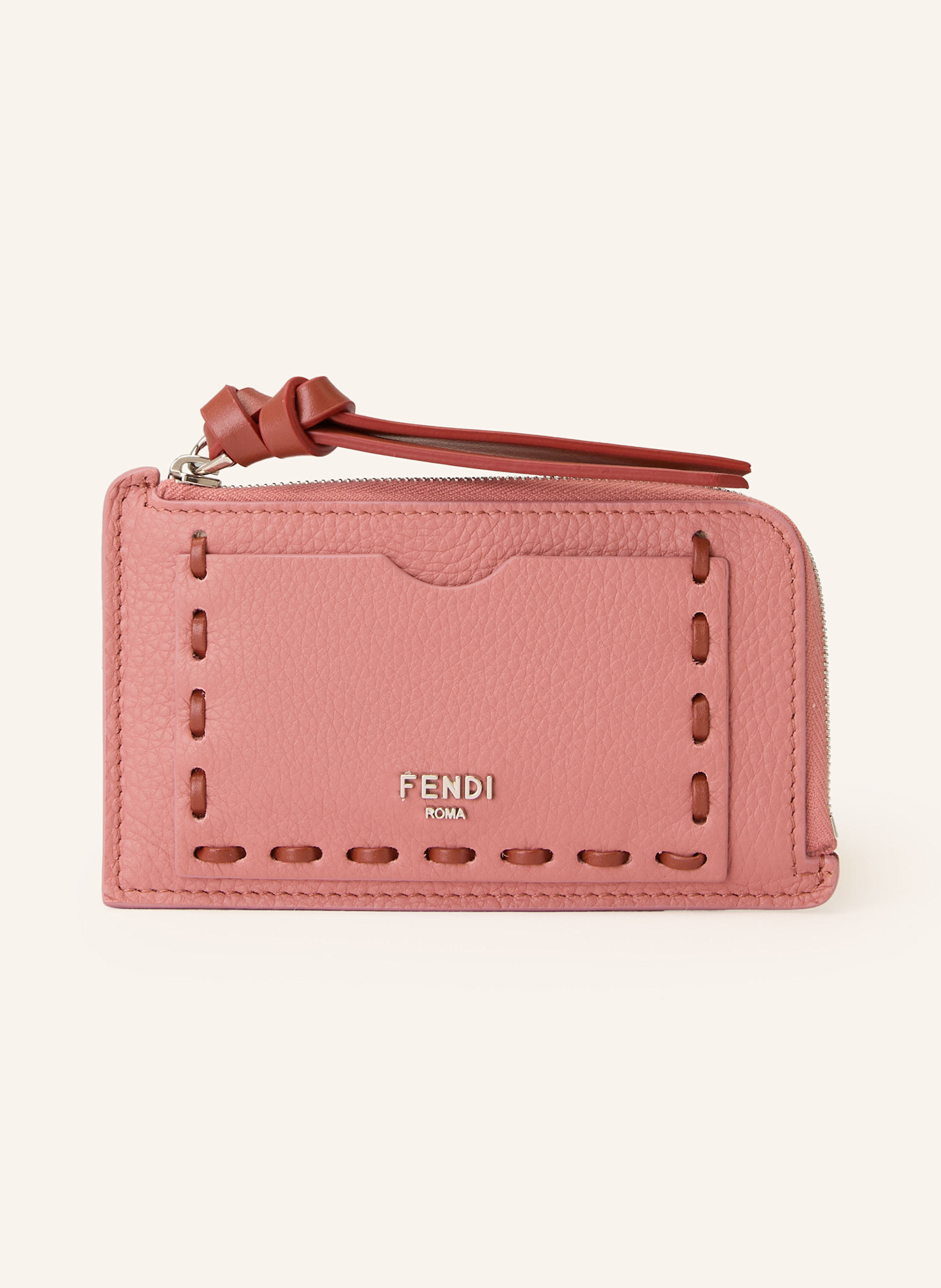 Fendi Fendi Kartenetui Selleria Micro Mit Münzfach rosa in ROSÉ / DUNKELROT