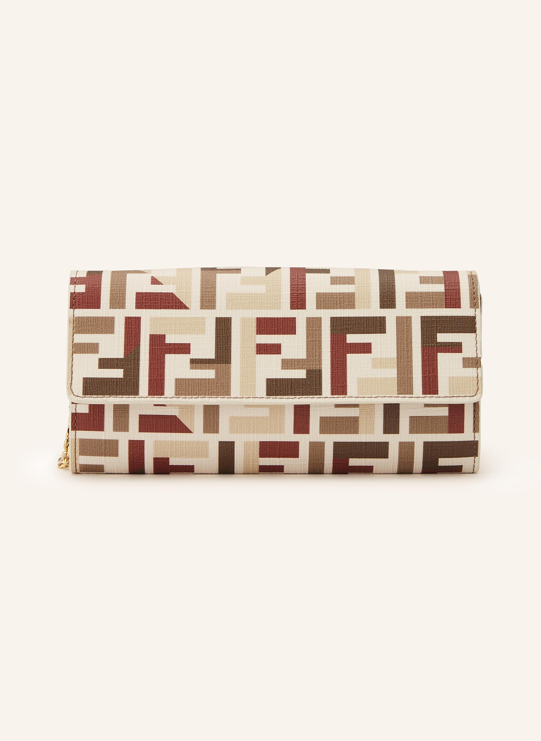Fendi Fendi Geldbörse Zum Umhängen beige in CREME / BRAUN / DUNKELROT