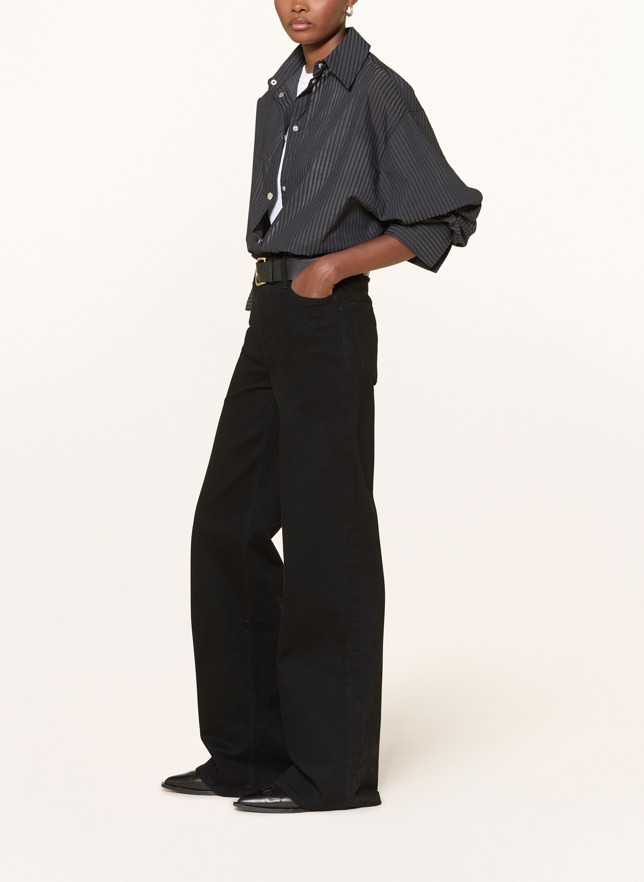 Thumbnail - Frame Bootcut Jeans Le Slim Palazzo Long schwarz