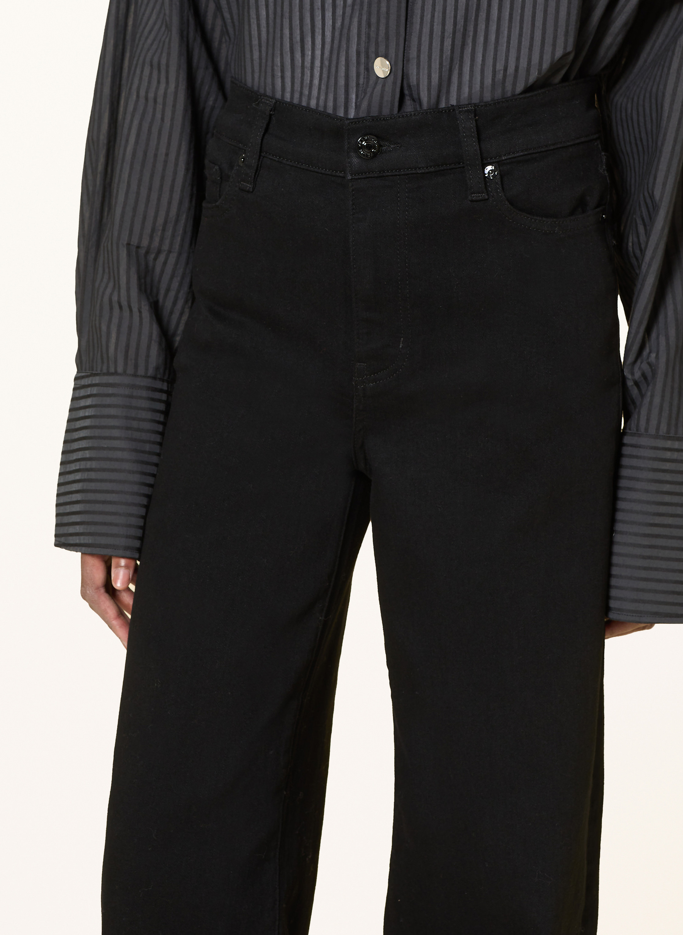 Thumbnail - Frame Bootcut Jeans Le Slim Palazzo Long schwarz