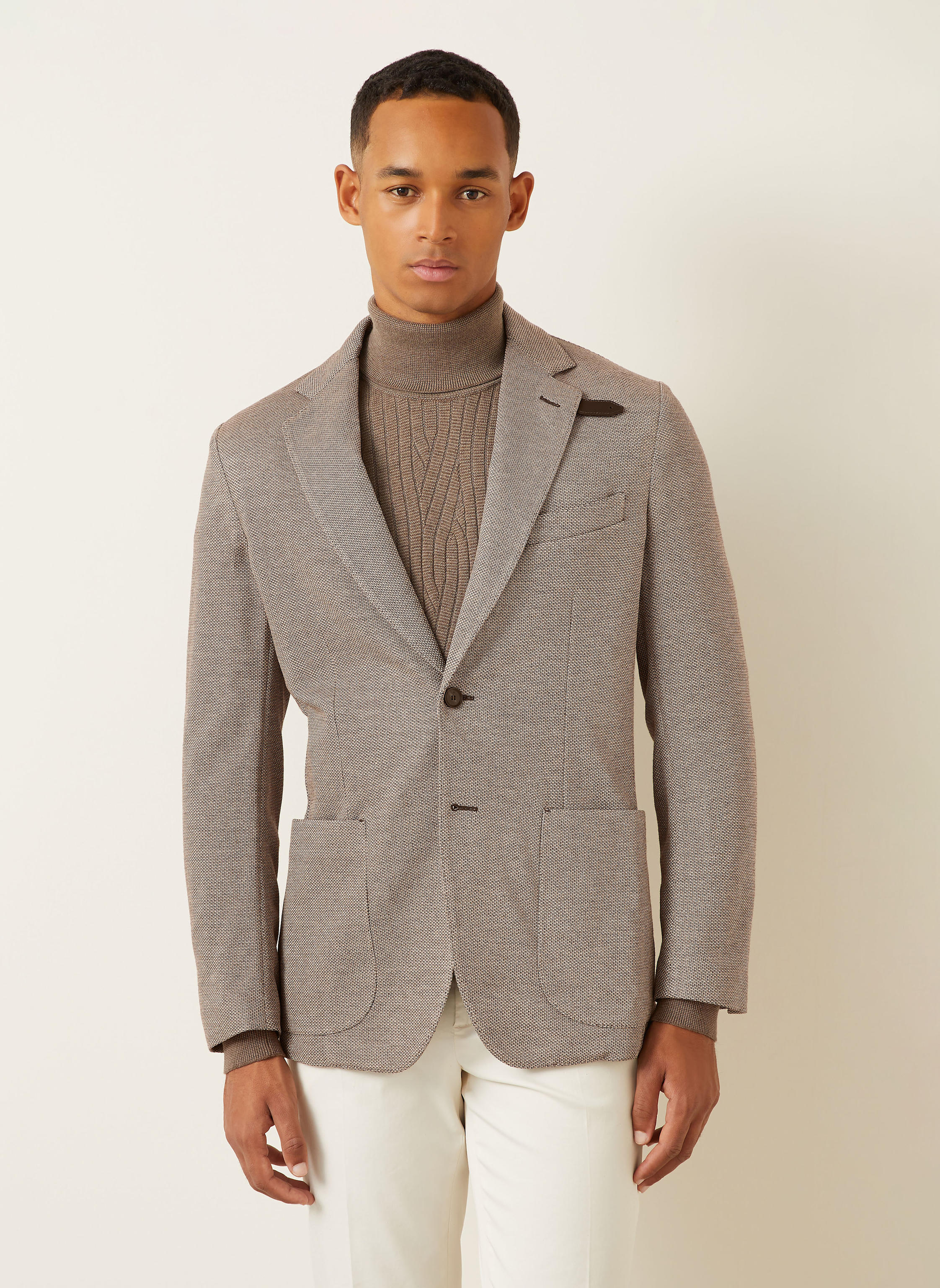 Thumbnail - Brioni Sakko Extra Slim Fit Mit Seide beige