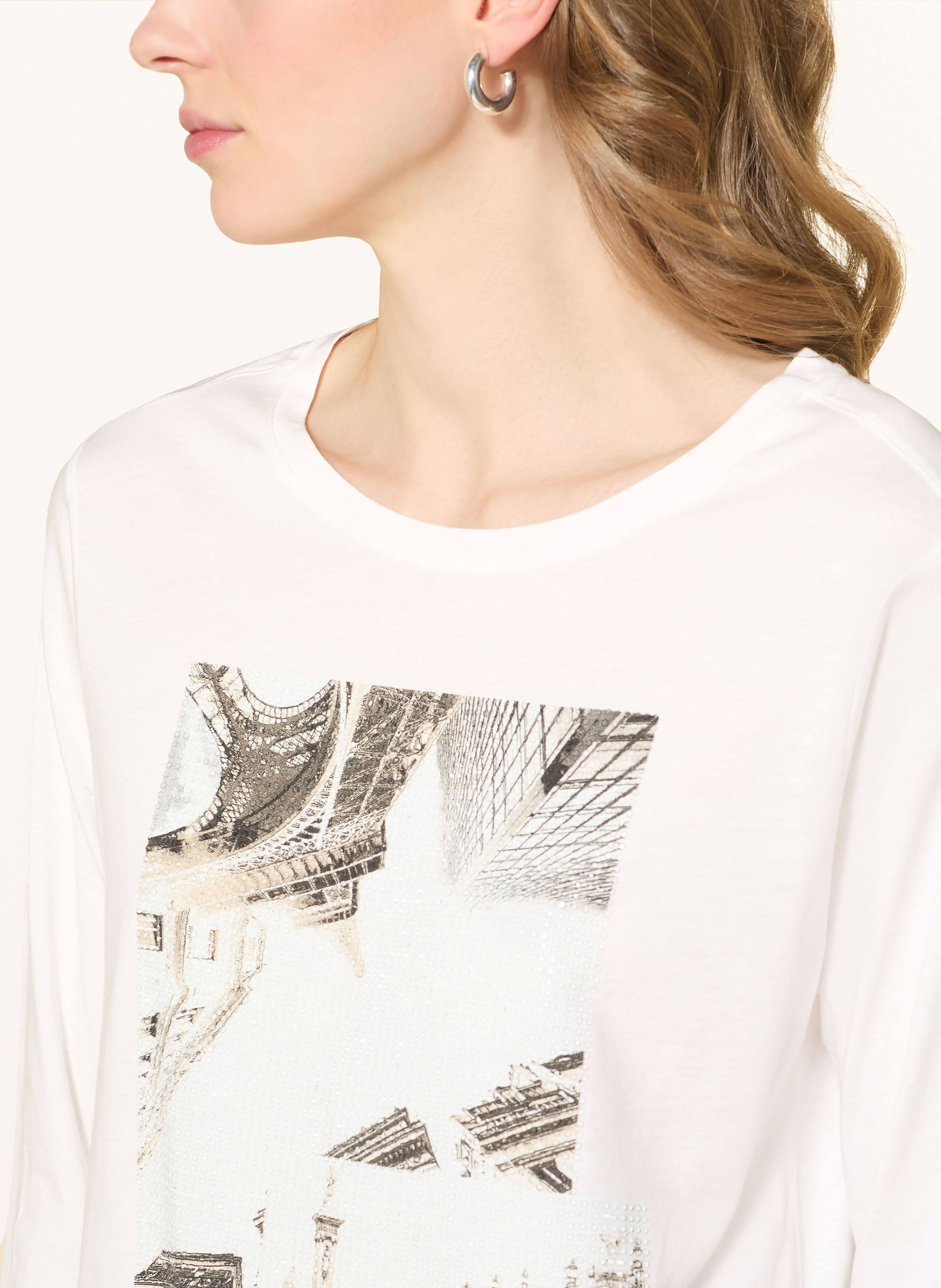 Thumbnail - Monari Shirt Mit 3/4-Arm Und Schmucksteinen weiss