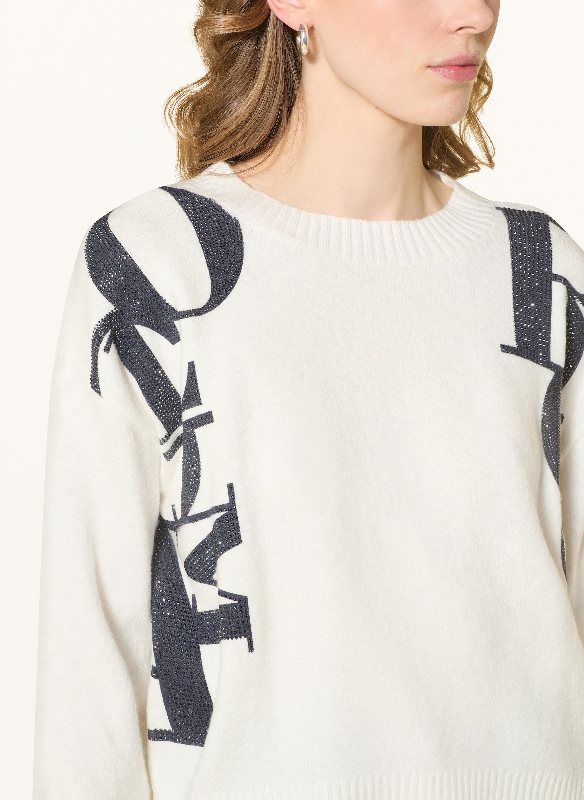 Thumbnail - Monari Pullover Mit Schmucksteinen weiss