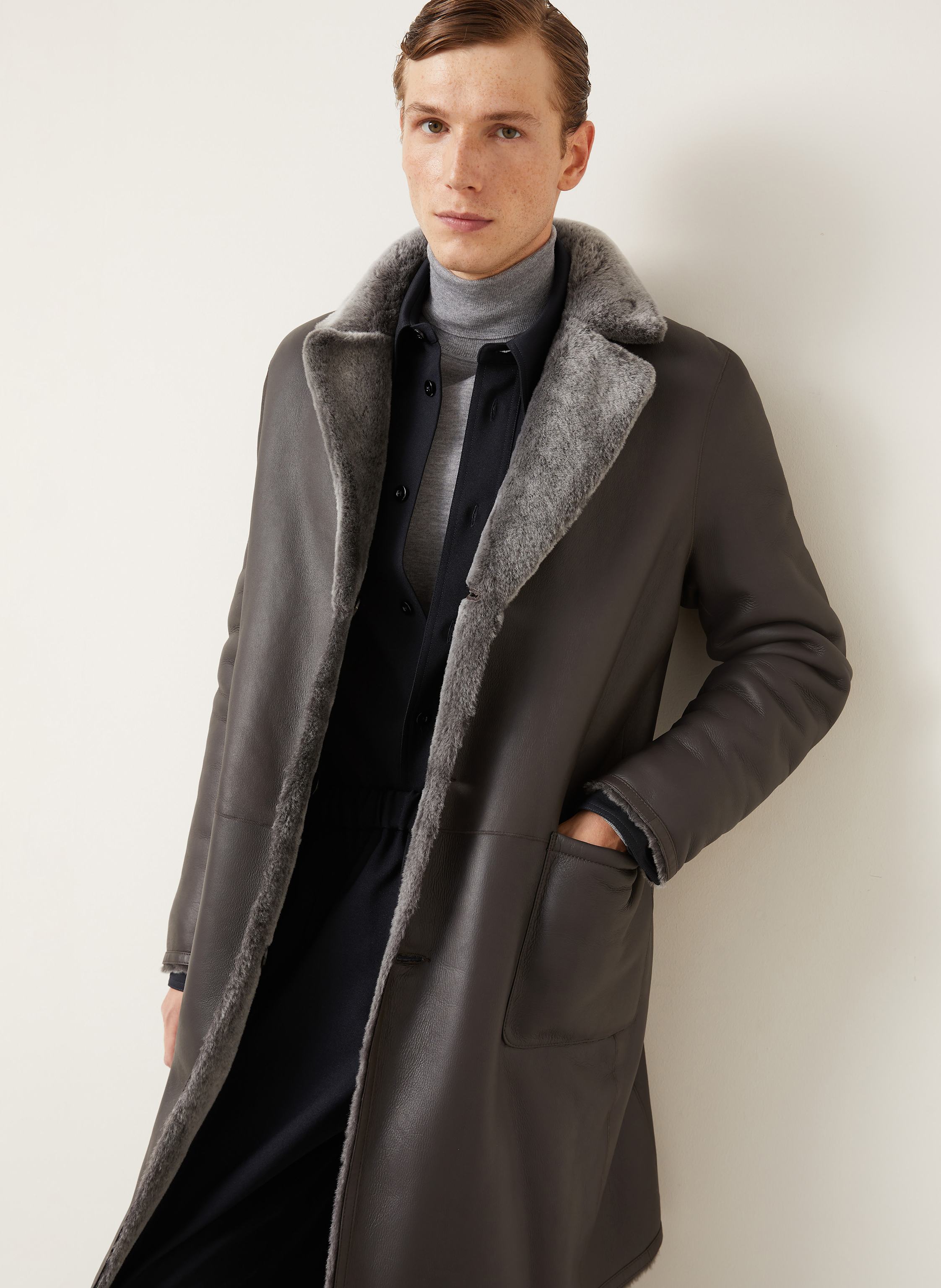 Thumbnail - Manzoni 24 Ledermantel Zum Wenden braun