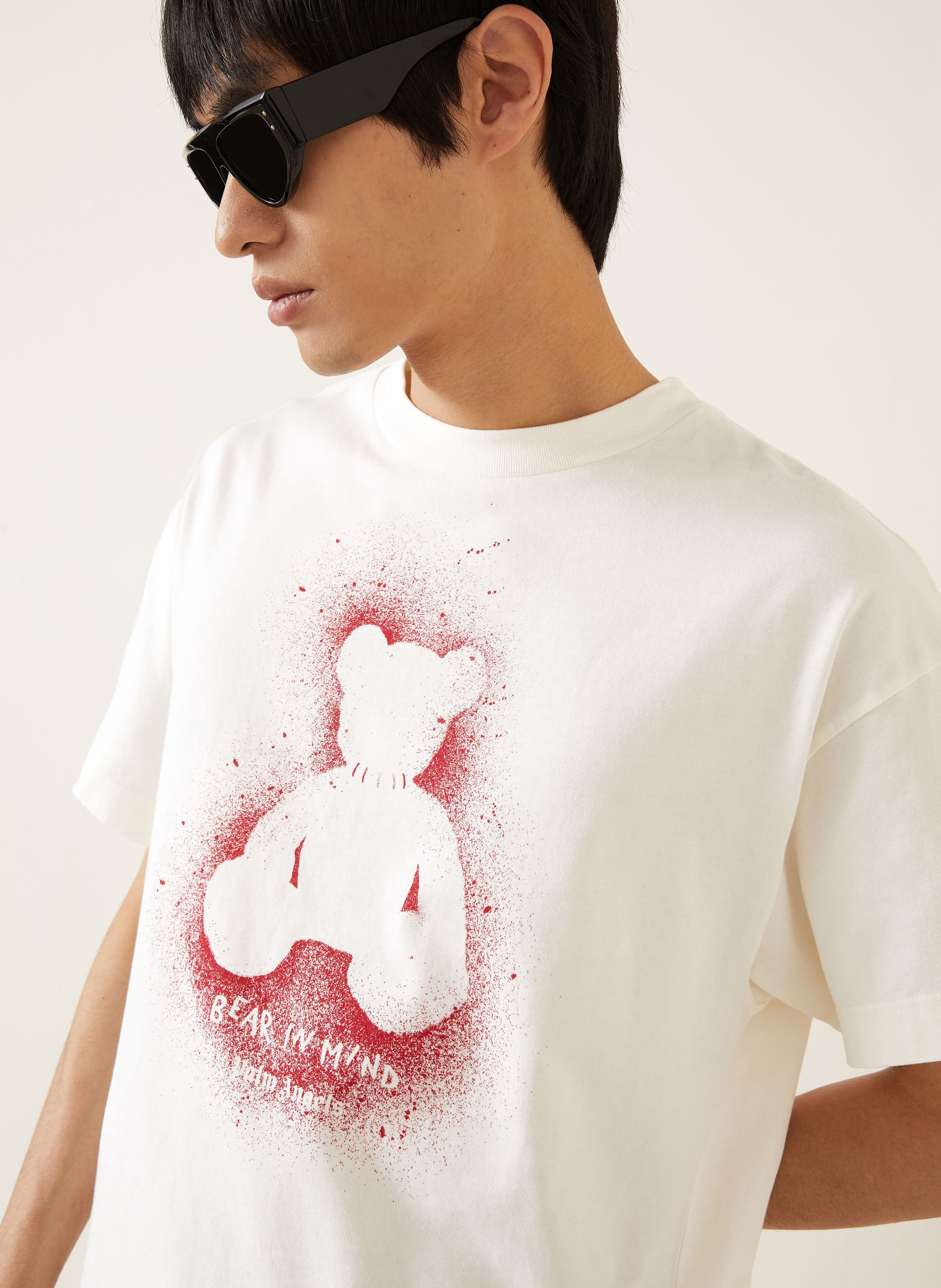 Thumbnail - Palm Angels T-Shirt Spray Bear Reg weiss