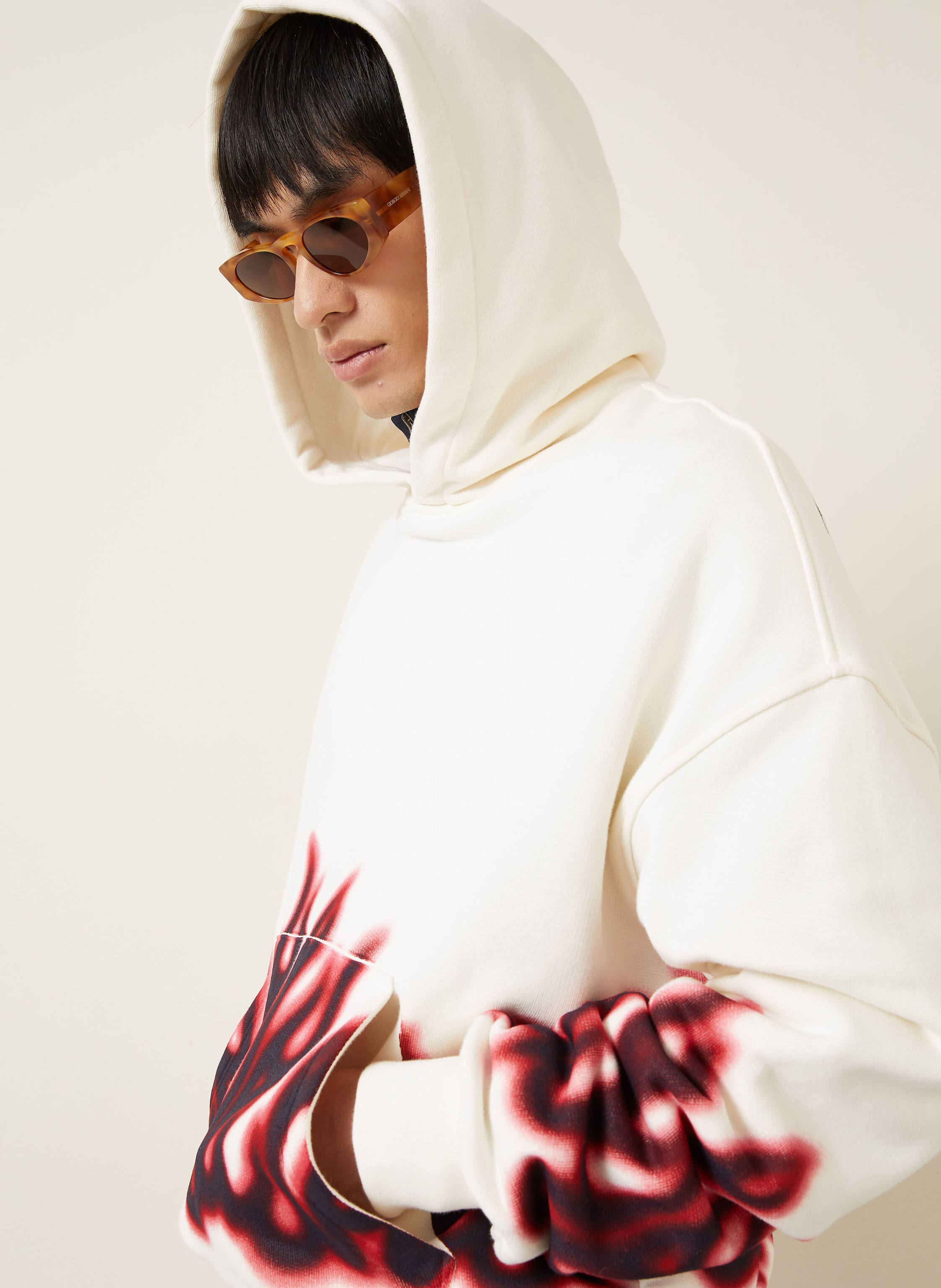 Thumbnail - Palm Angels Oversized-Hoodie Flames weiss