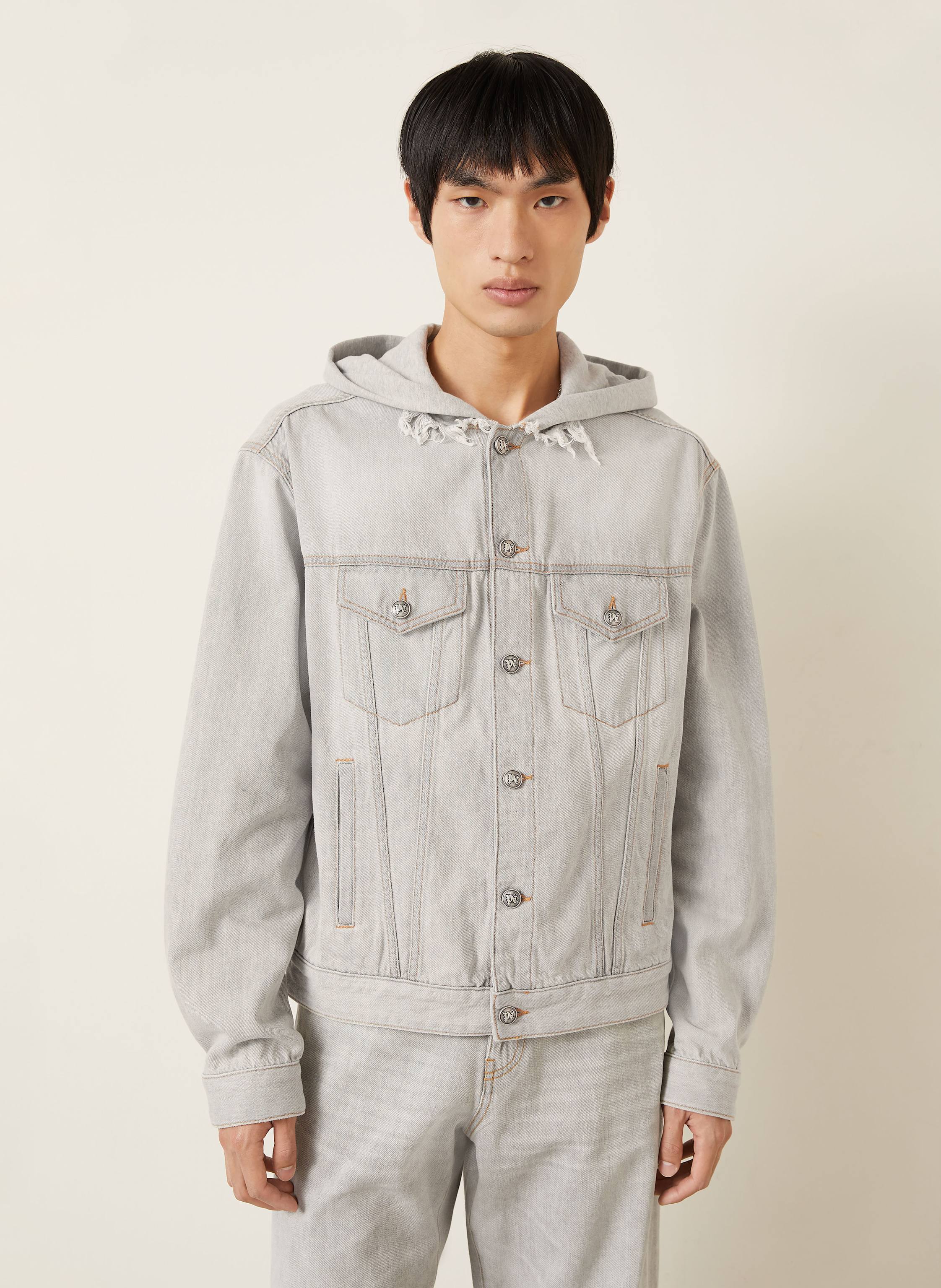 Thumbnail - Palm Angels Jeansjacke grau