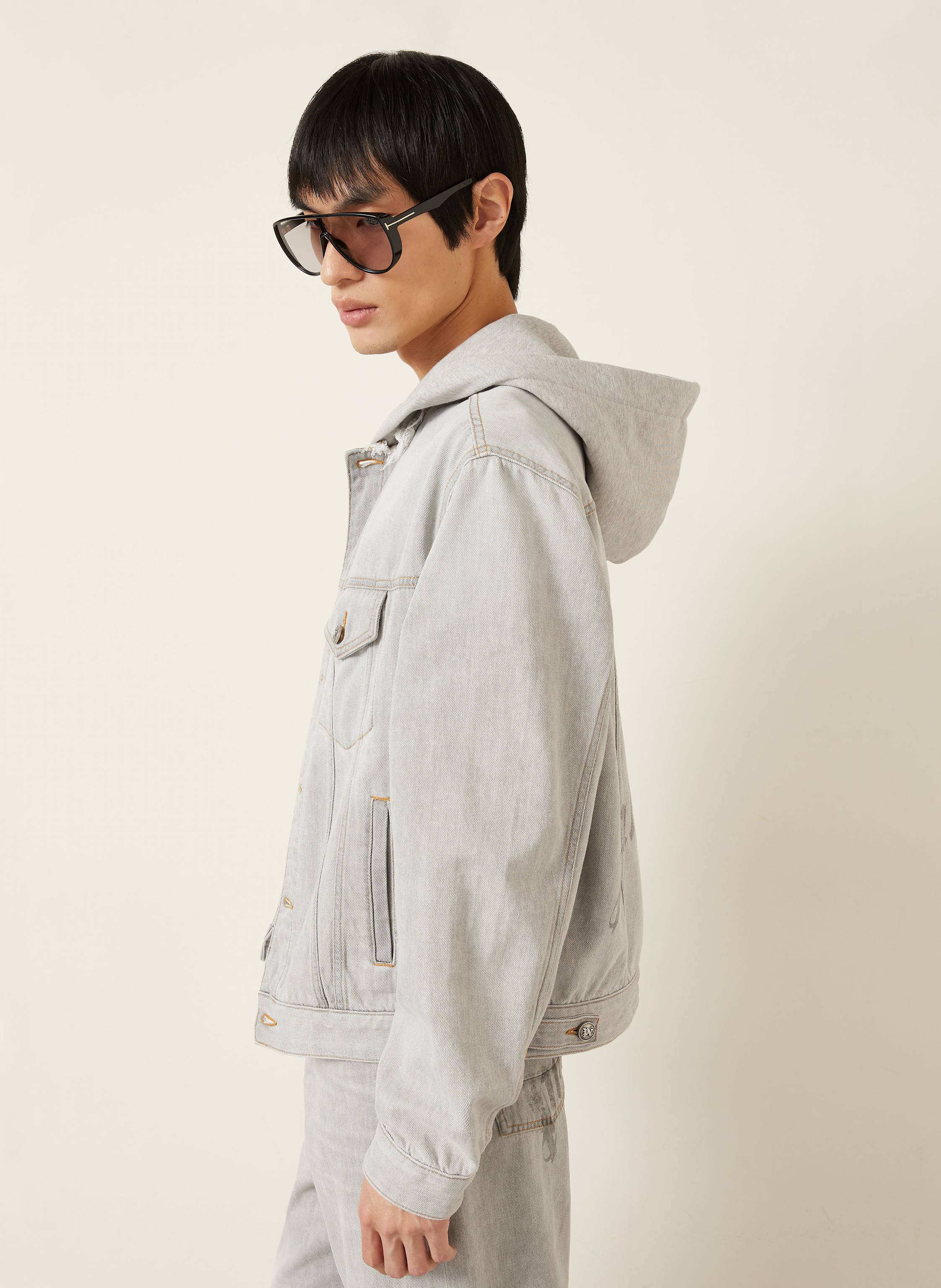 Thumbnail - Palm Angels Jeansjacke grau