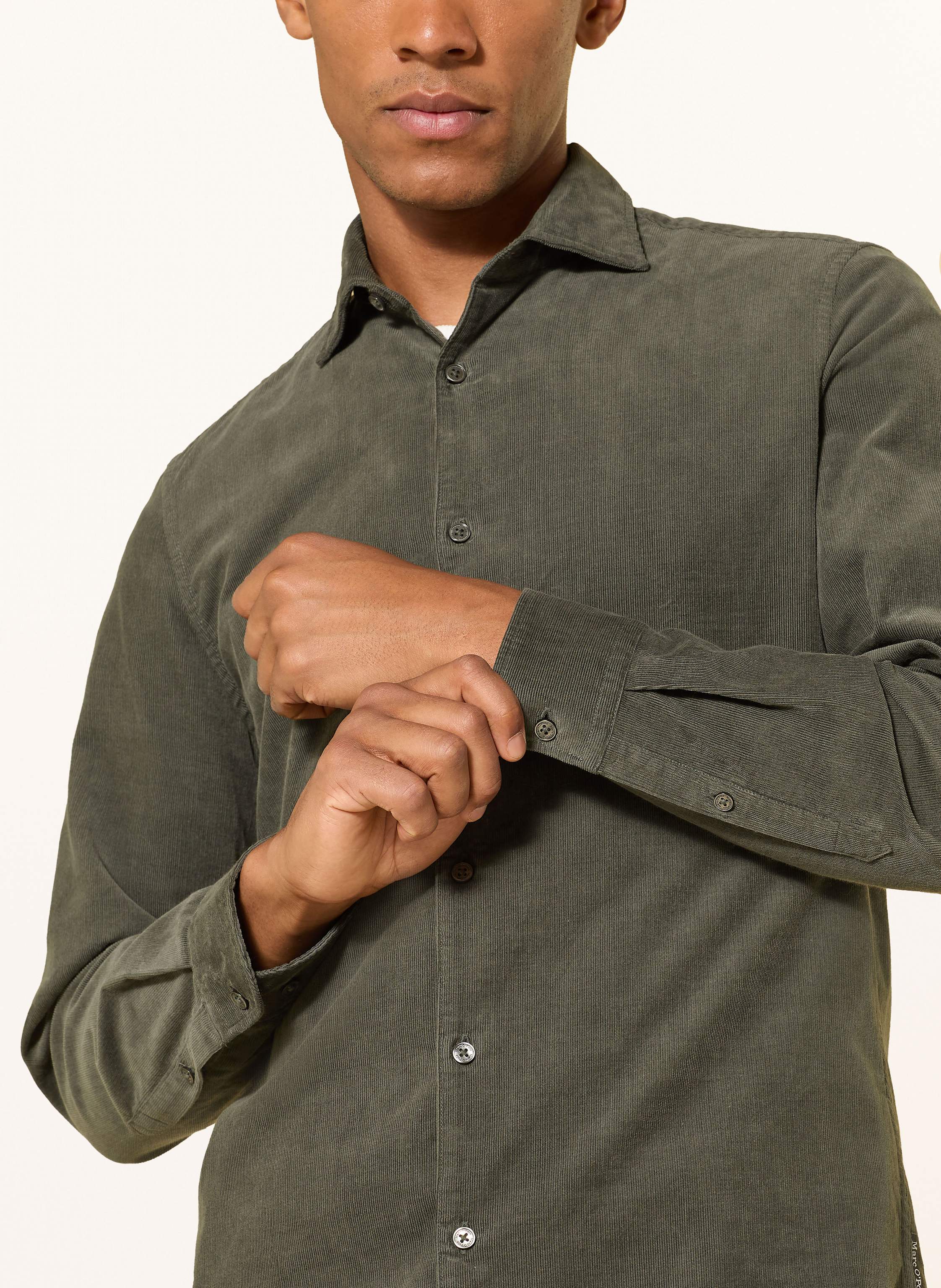 Thumbnail - Marc O'polo Cordhemd Shaped Fit gruen