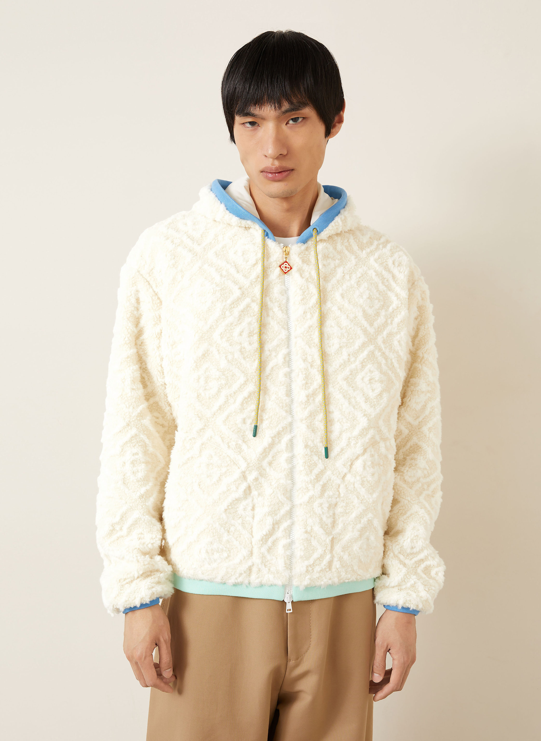 Thumbnail - Casablanca Teddyfell-Jacke beige