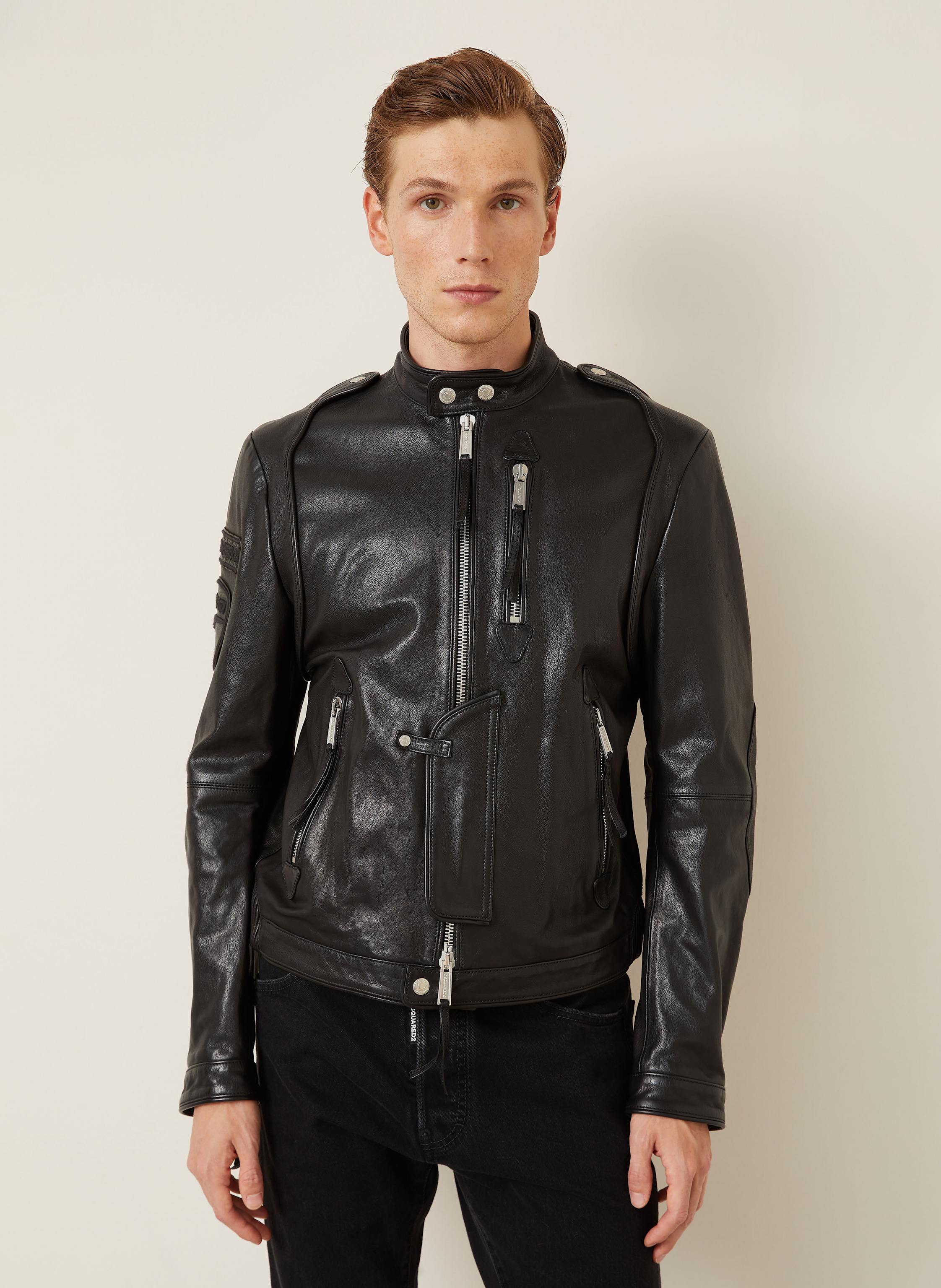 Thumbnail - dsquared2 Lederjacke schwarz