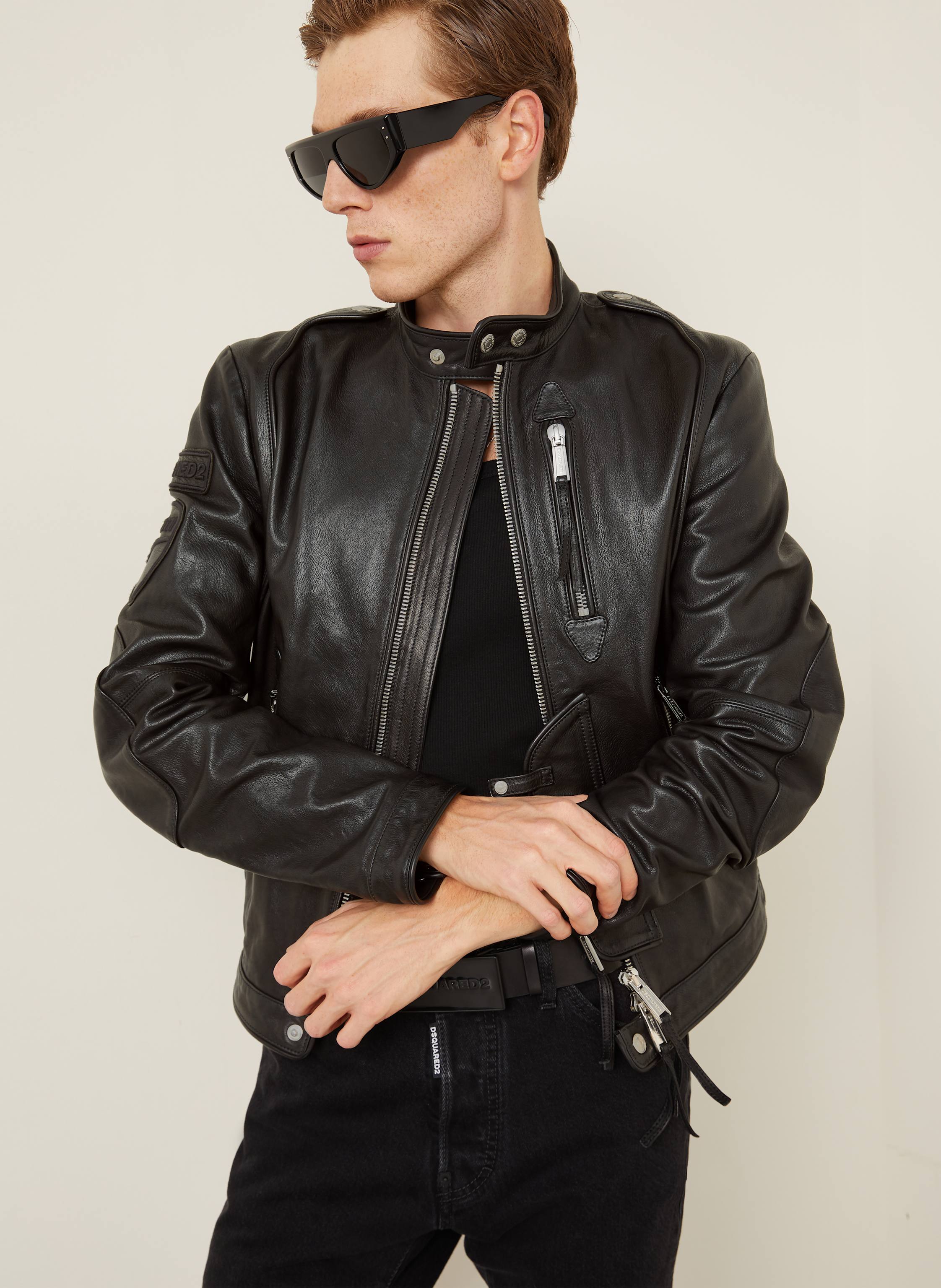 Thumbnail - dsquared2 Lederjacke schwarz