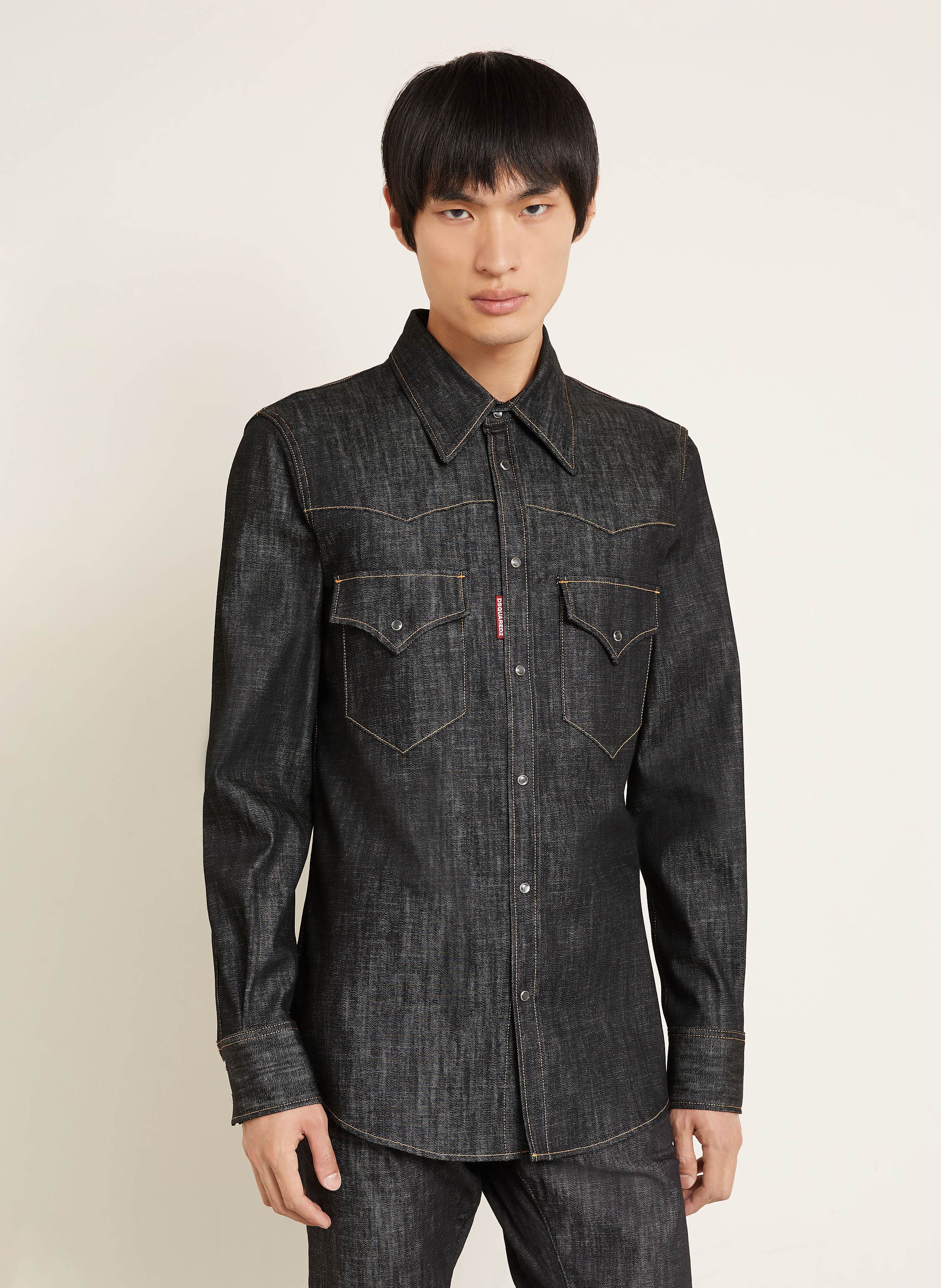 Thumbnail - dsquared2 Jeanshemd Fashion Western Slim Fit schwarz