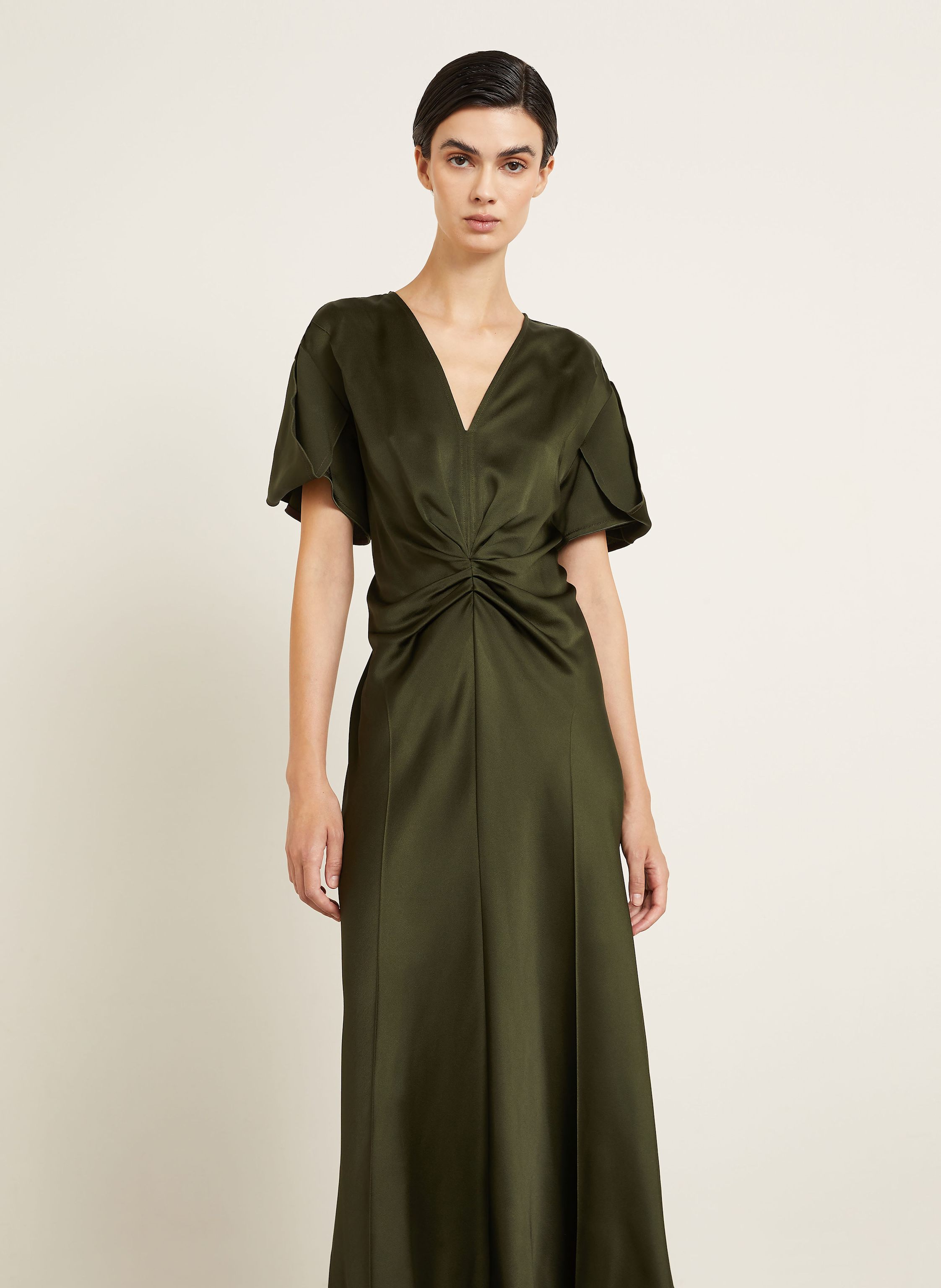 Thumbnail - Victoria Beckham Satinkleid Bella gruen