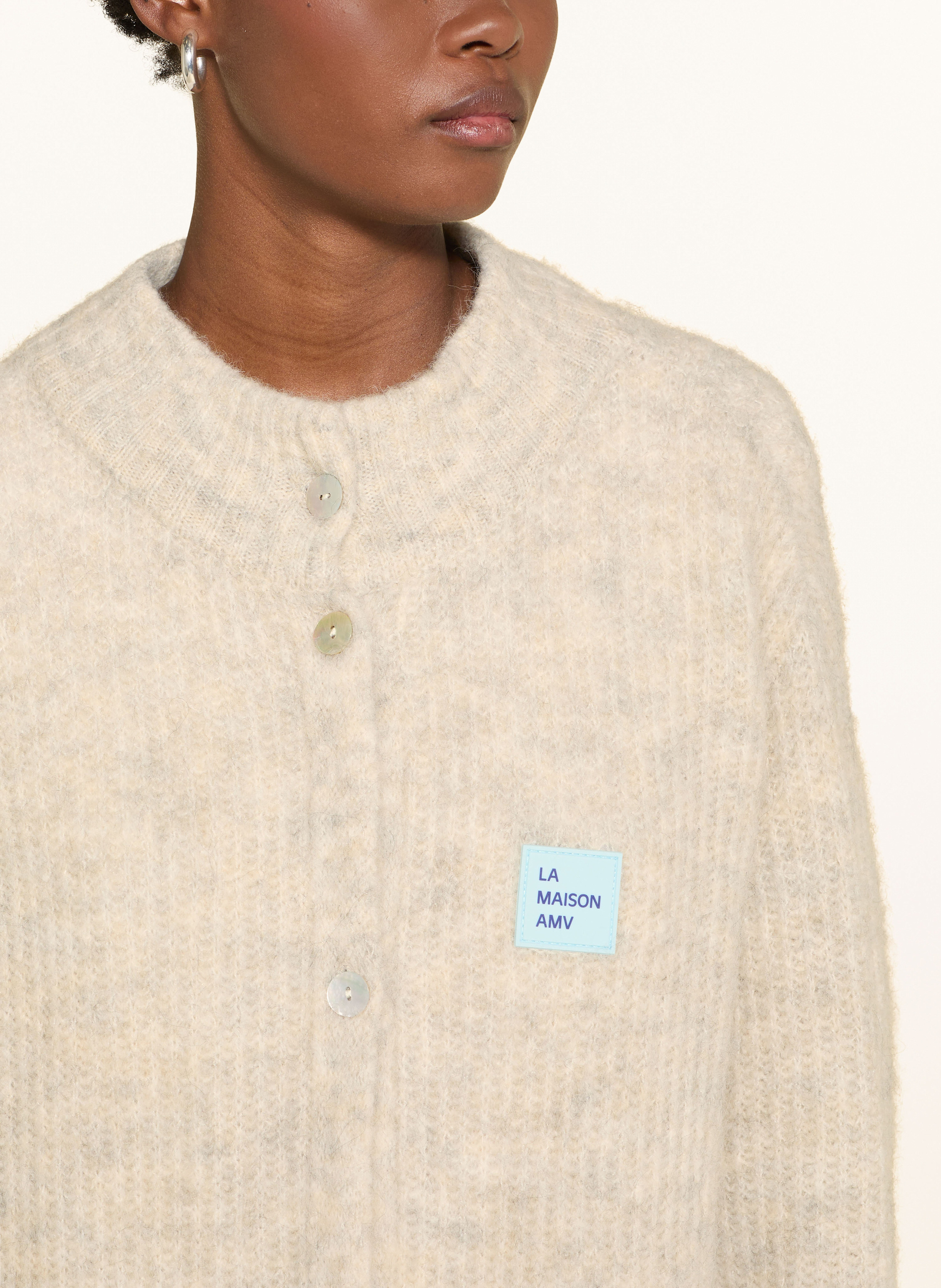 Thumbnail - American Vintage Strickkleid East Mit Alpaka grau