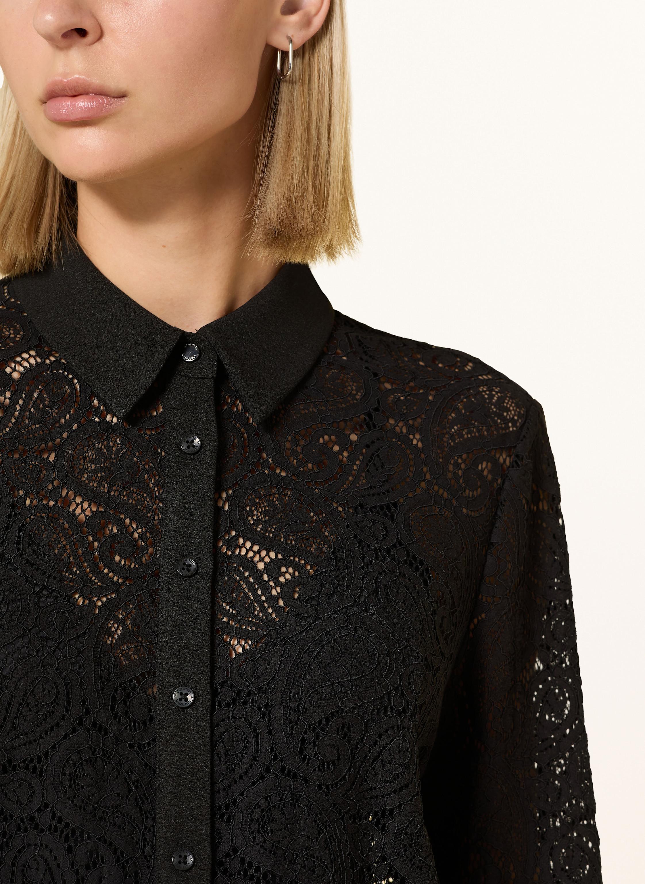 Thumbnail - Comma Hemdbluse Aus Spitze schwarz