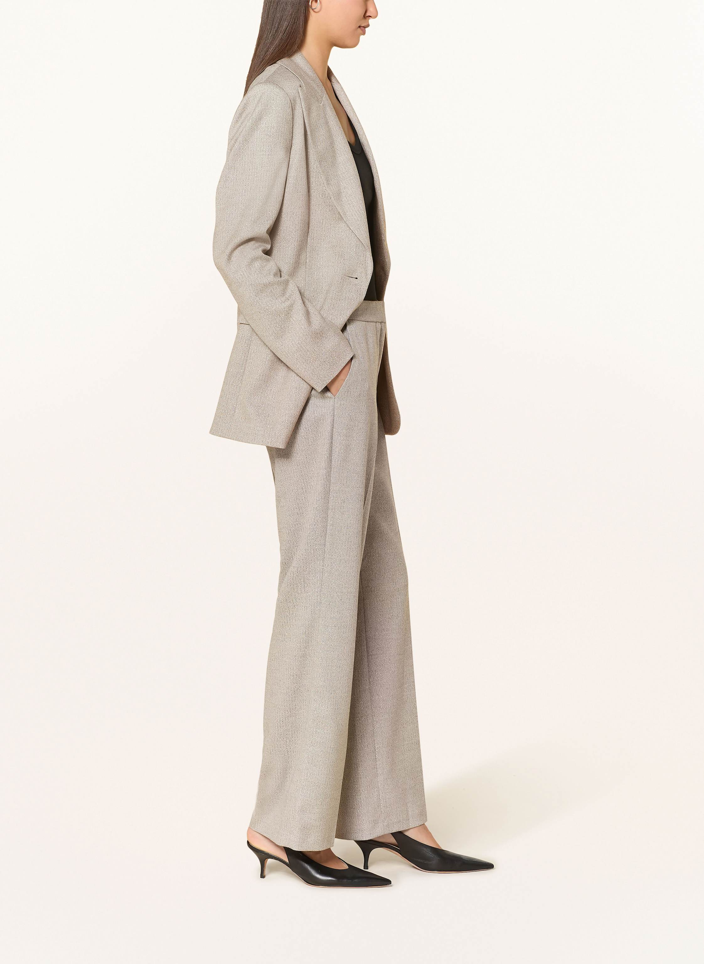 Thumbnail - S.Oliver Black Label Marlenehose Mit Glitzergarn grau