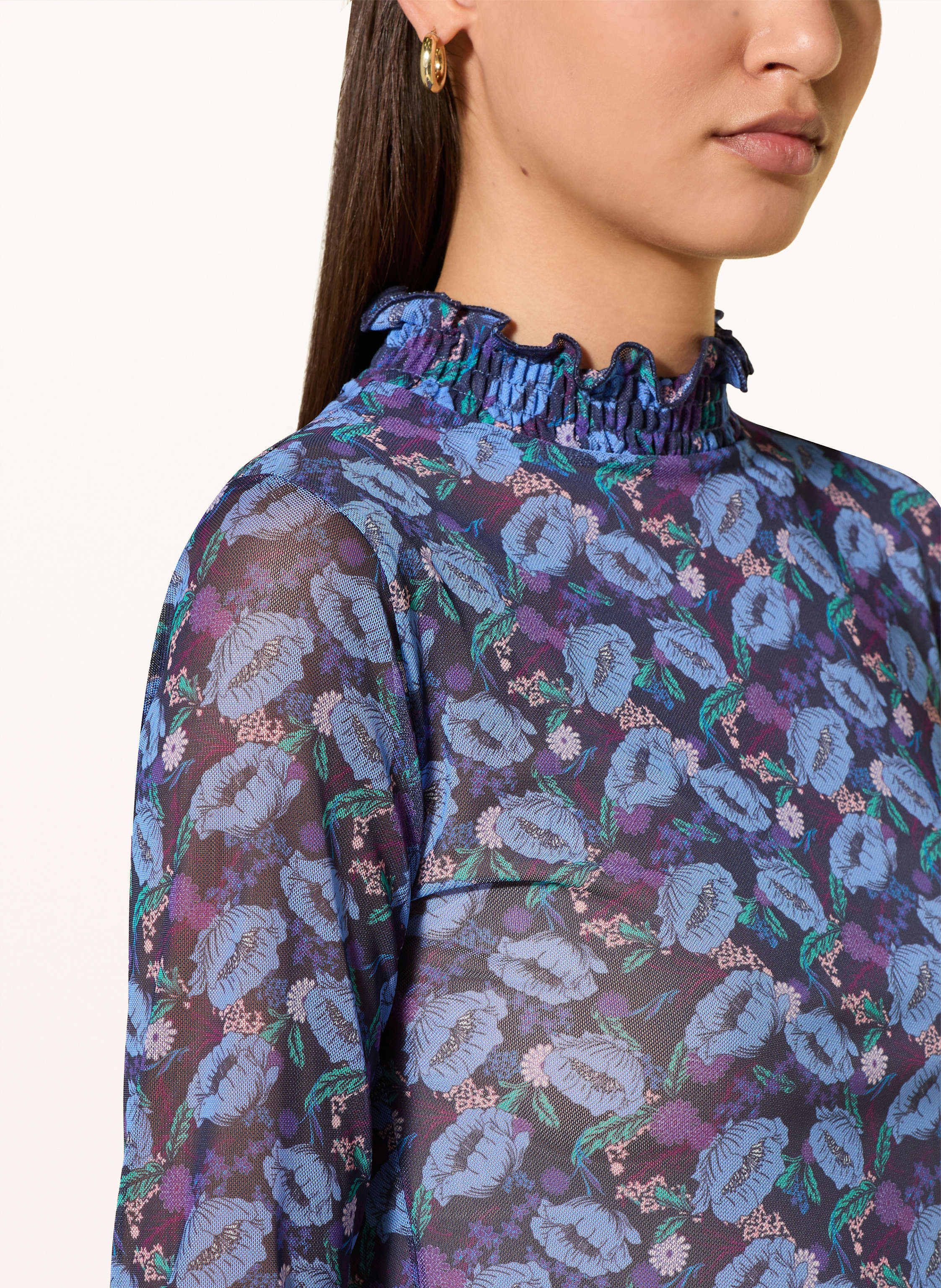 Thumbnail - Rich & Royal Blusenshirt Mit Rüschen blau