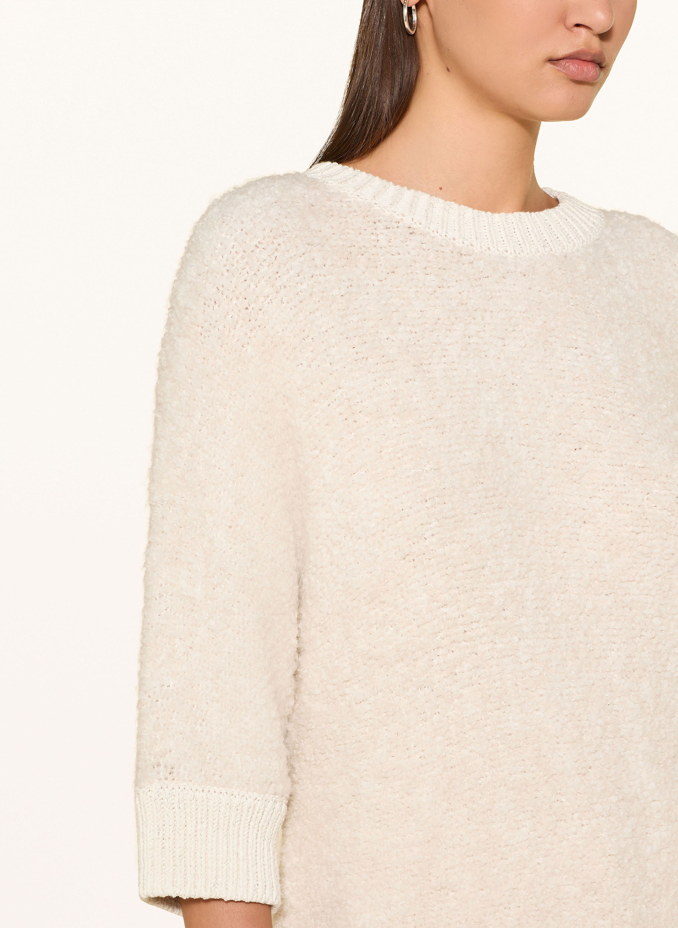 Thumbnail - Rich & Royal Bouclé-Pullover Mit 3/4-Arm Und Glitzergarn beige
